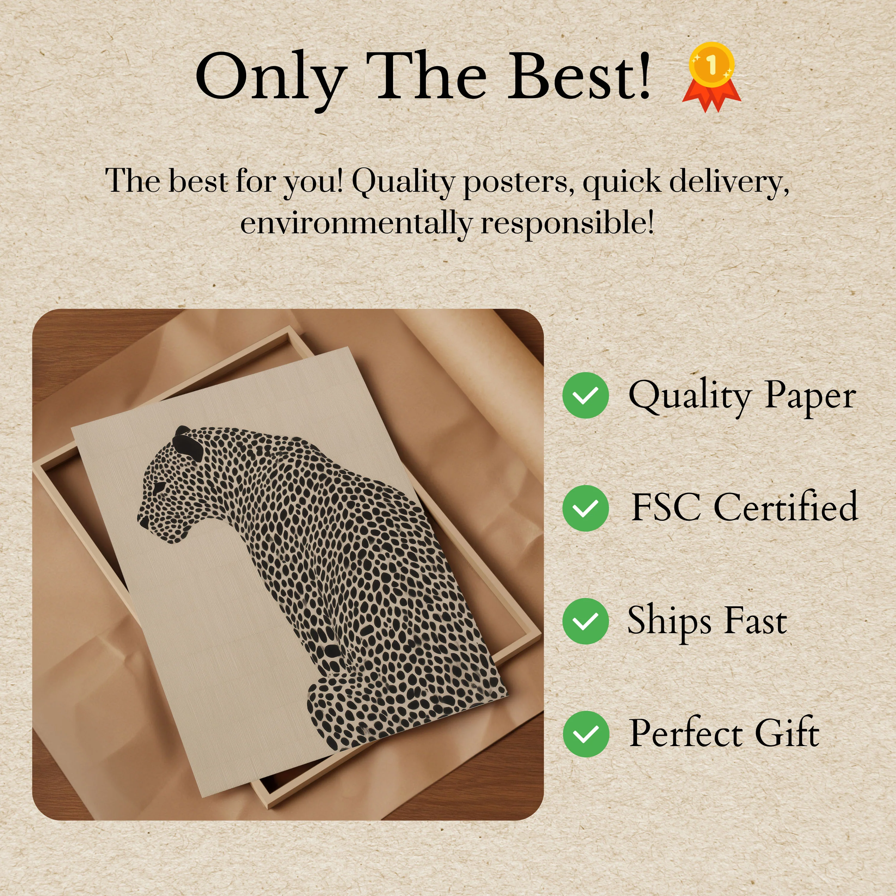 Dotted Black Leopard Poster - Image 3