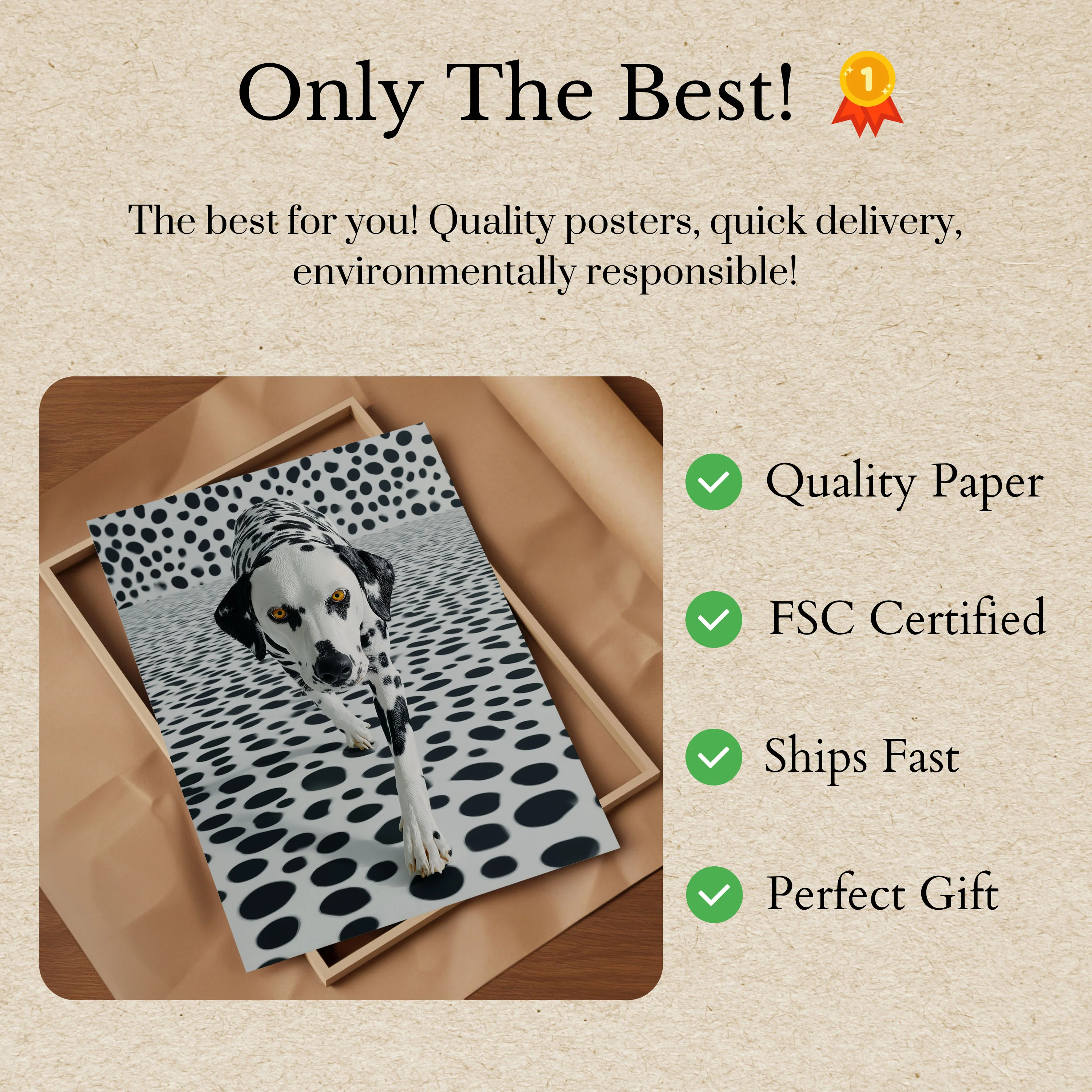 Dotted Dalmatian Optical Illusion Poster - Image 3
