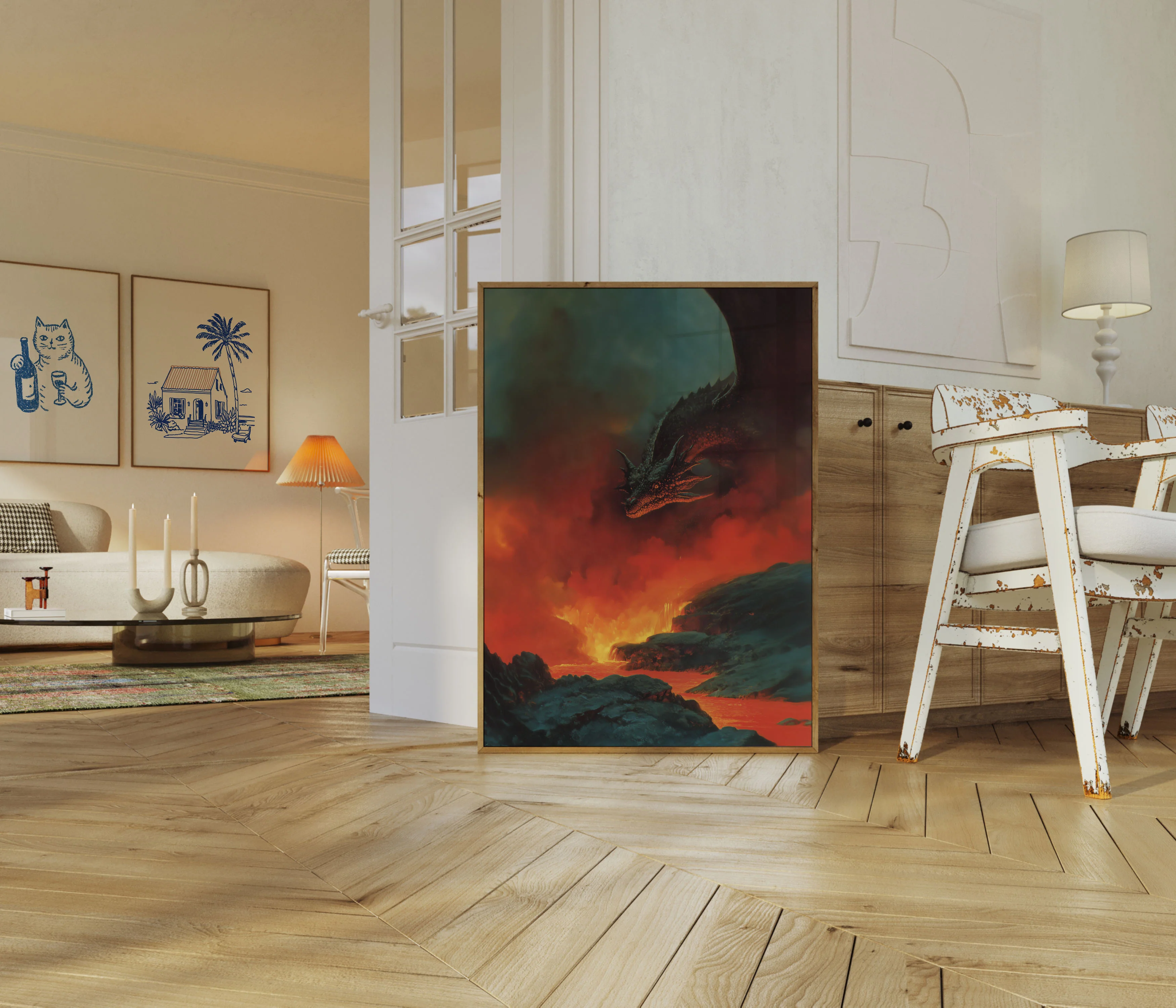 Dragon Rising from Lava Poster - Image 5