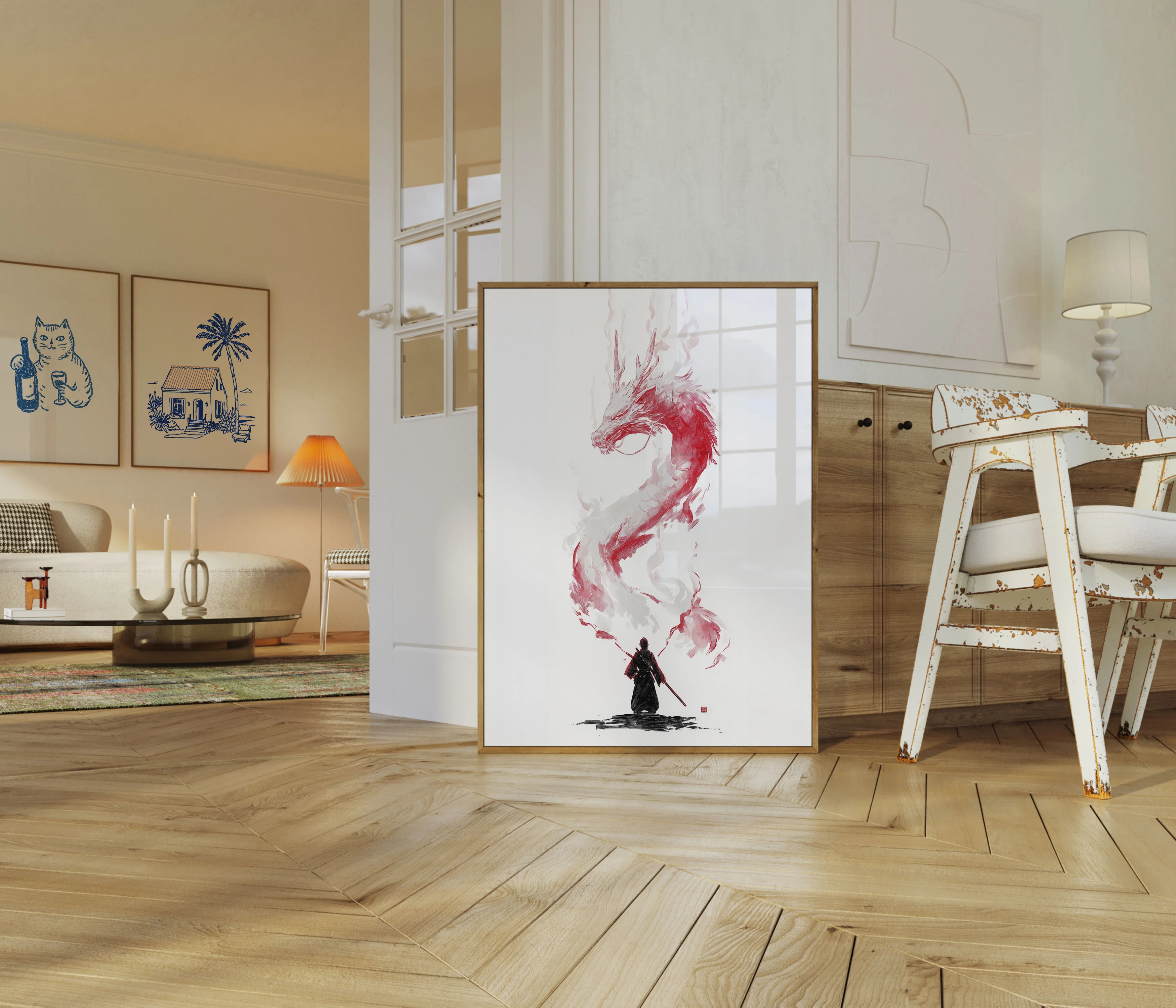 Dragon Warrior Silhouette Poster - Image 5