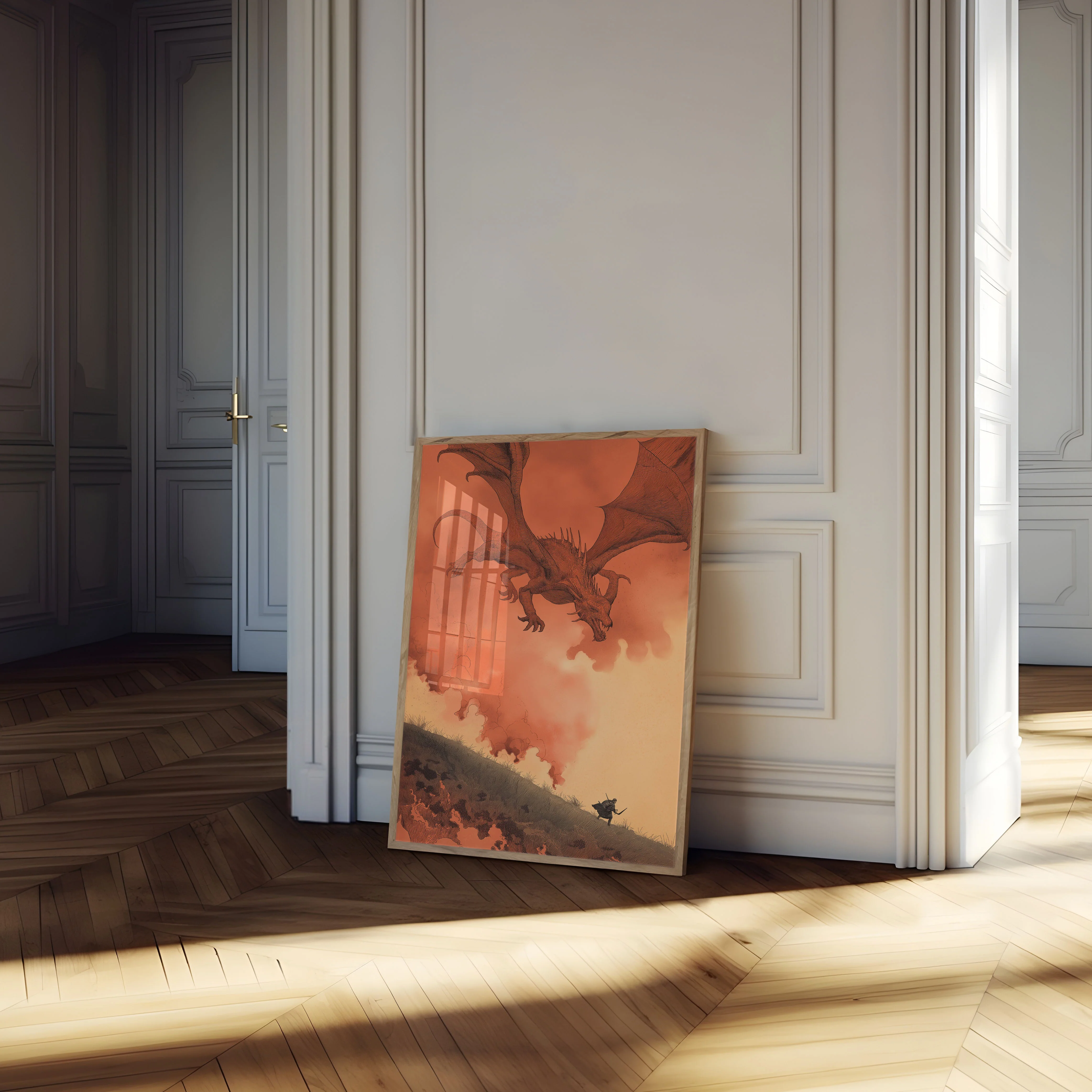 Dragon's Fiery Descent Poster - Image 4