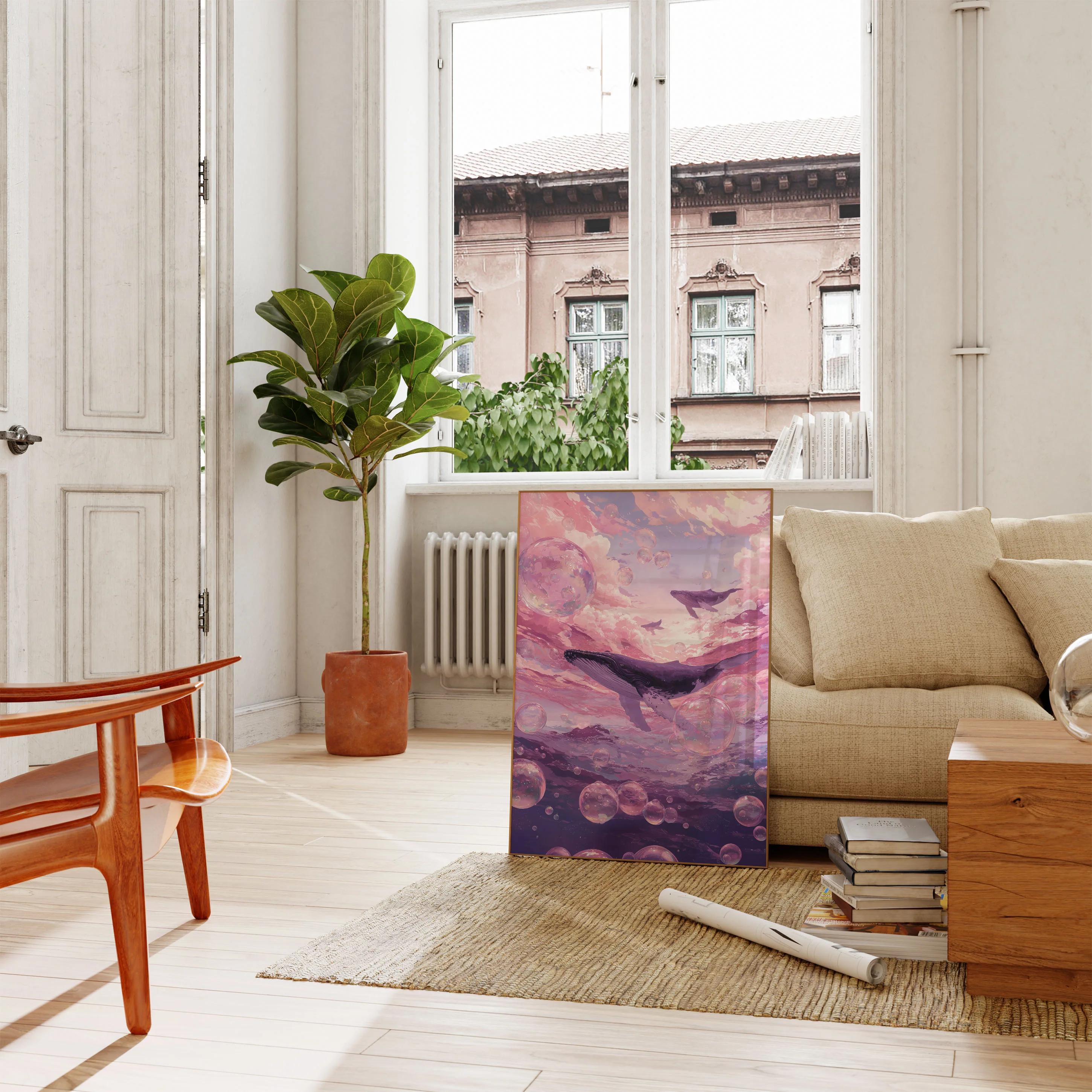 Dreamscape Whale Bubble Poster - Image 2