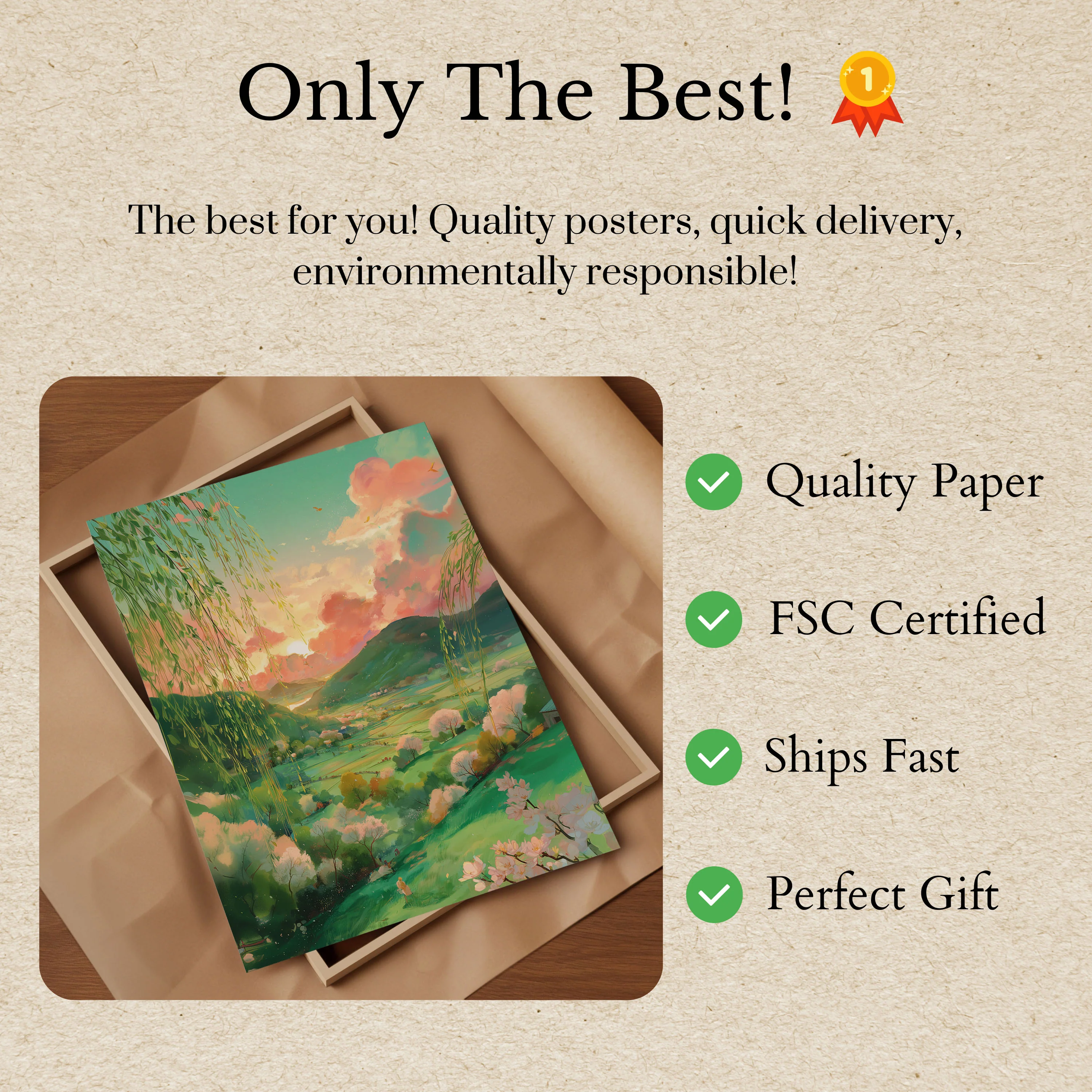 Dreamy Countryside Sunset Poster - Image 3