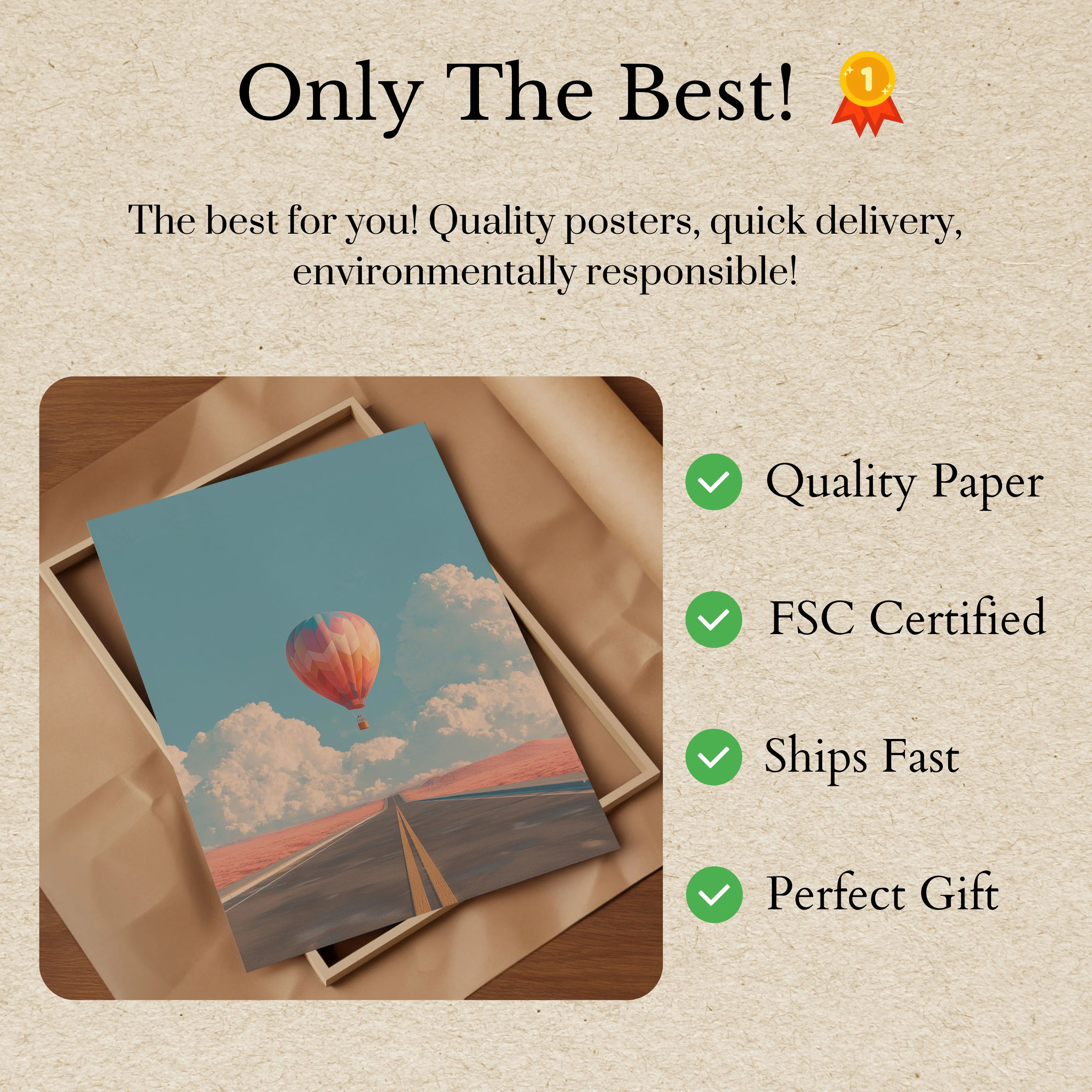 Dreamy Horizon Hot Air Balloon Poster - Image 3