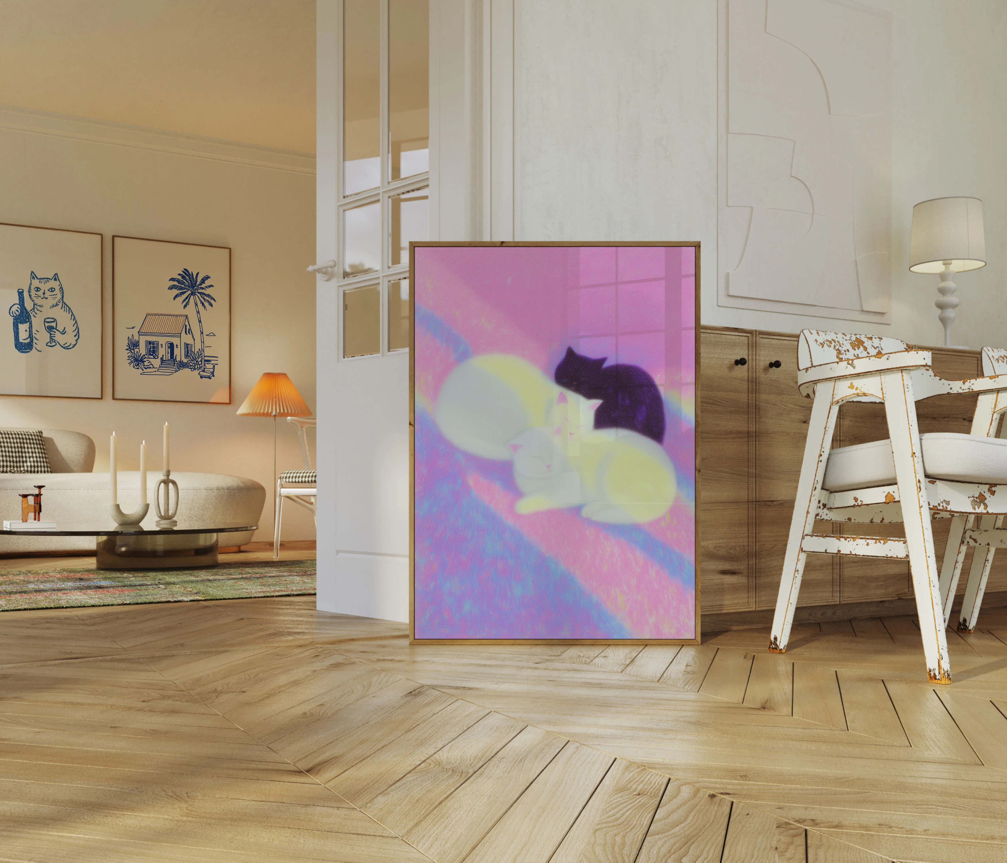 Dreamy Pastel Cats Poster - Image 5