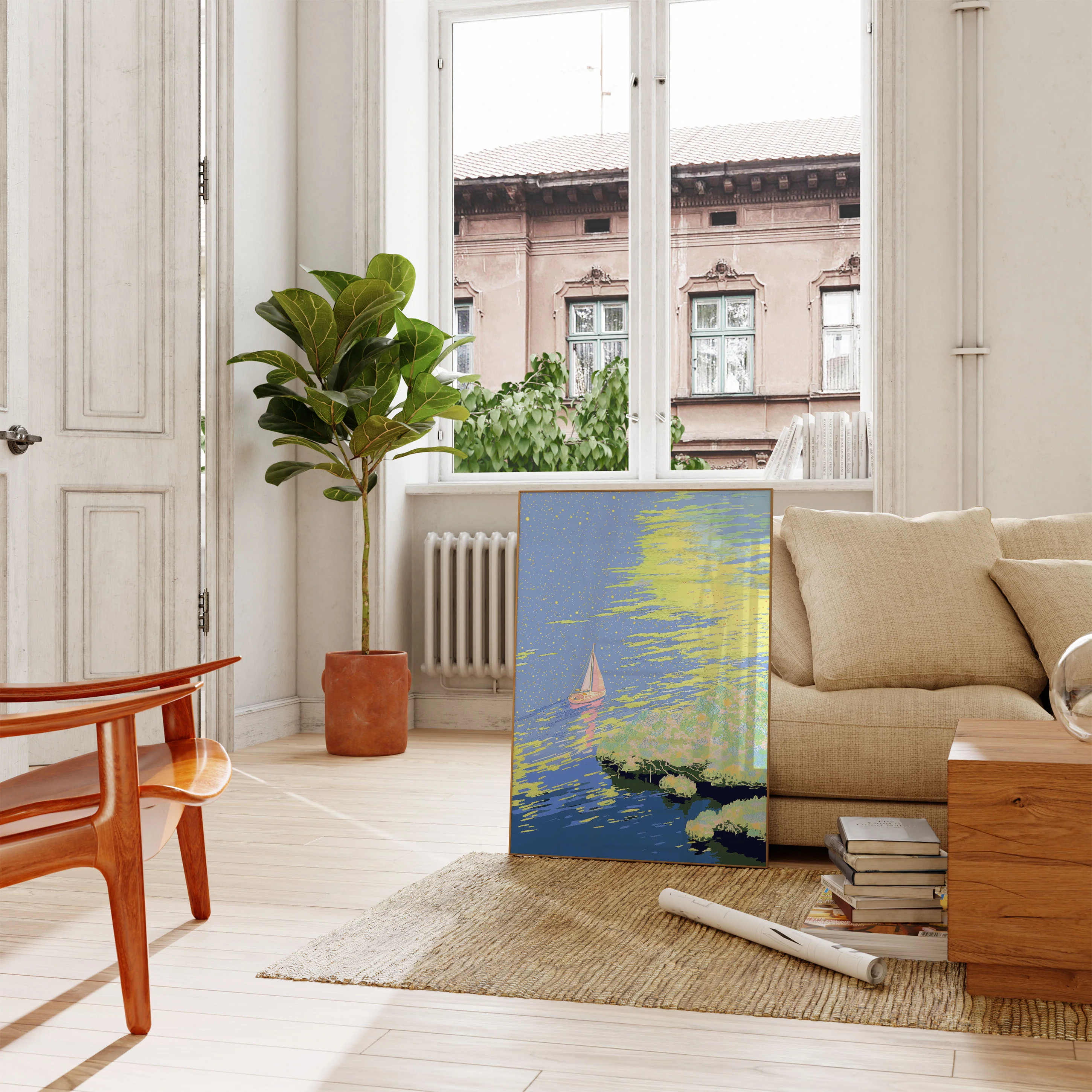 Dreamy Starry Night Sailing Poster - Image 2