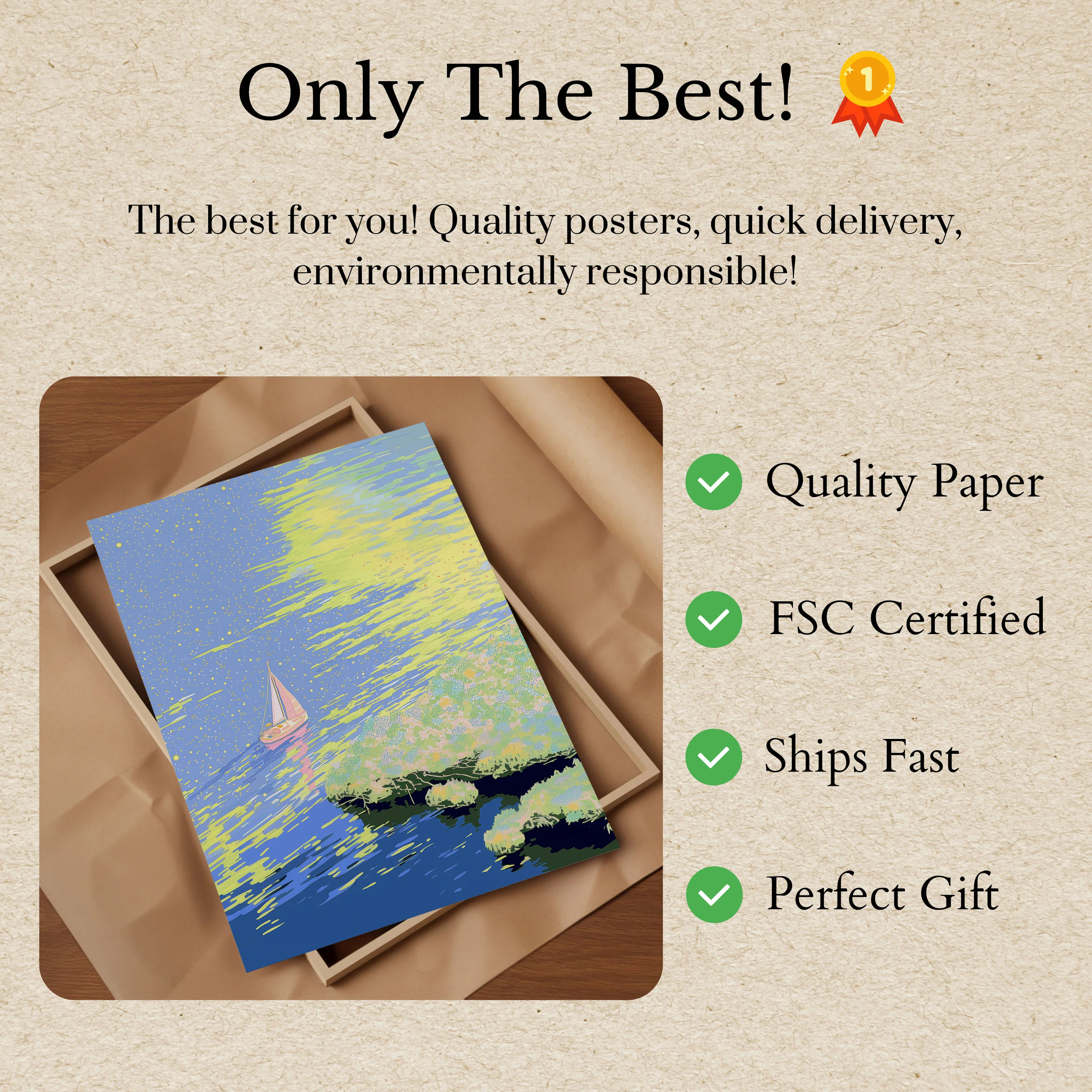 Dreamy Starry Night Sailing Poster - Image 3