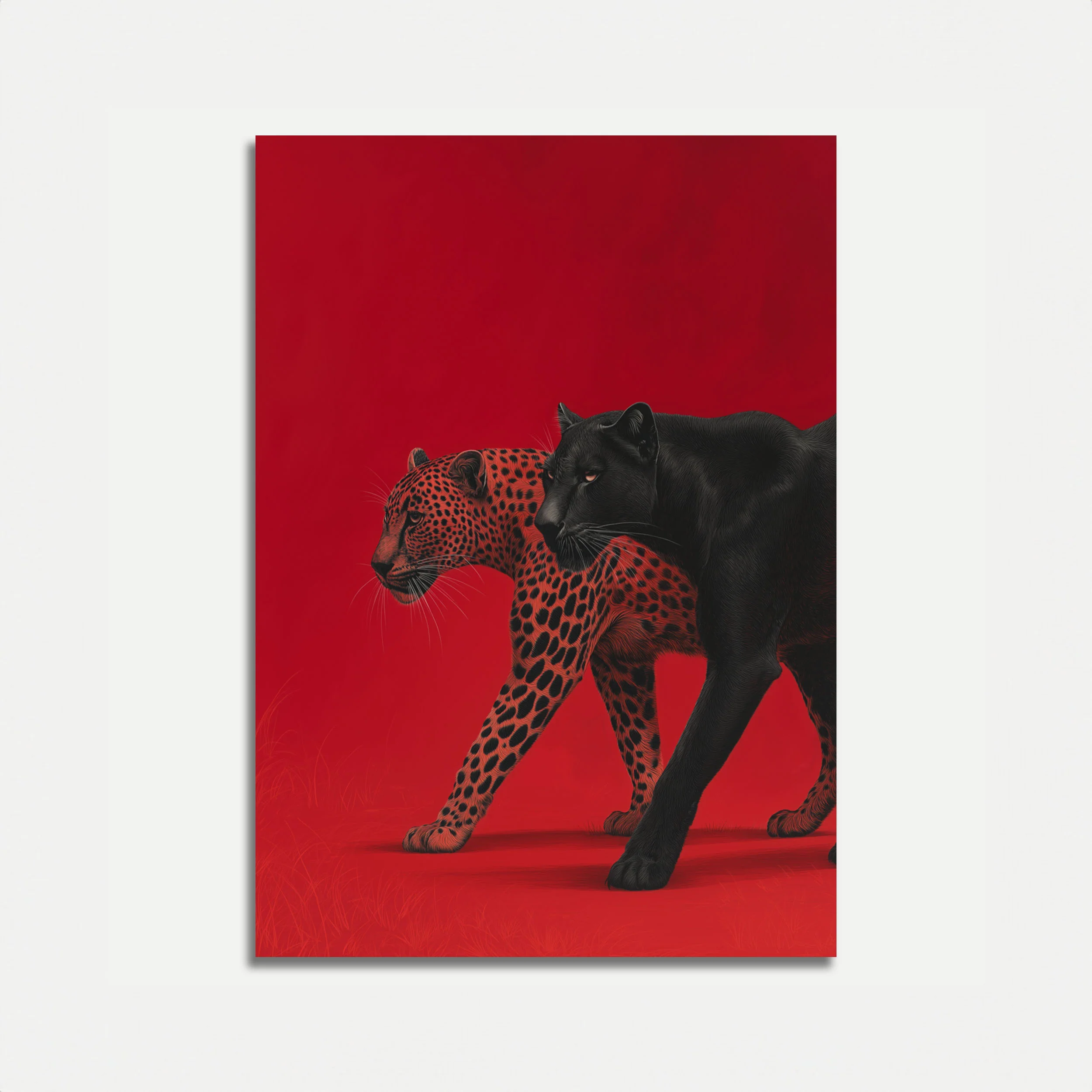Dual Feline Contrast Poster