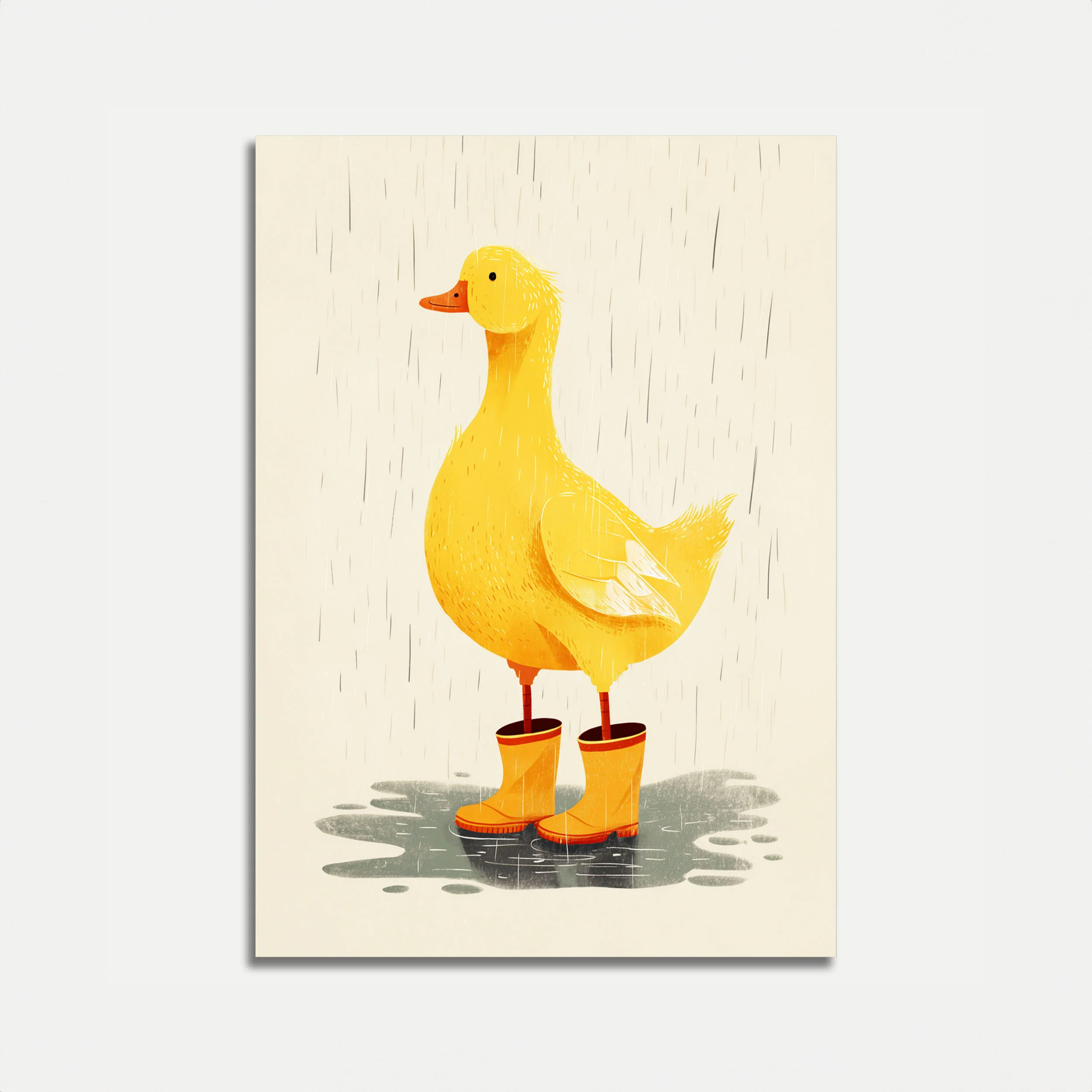 Duck in Yellow Rainboots Poster