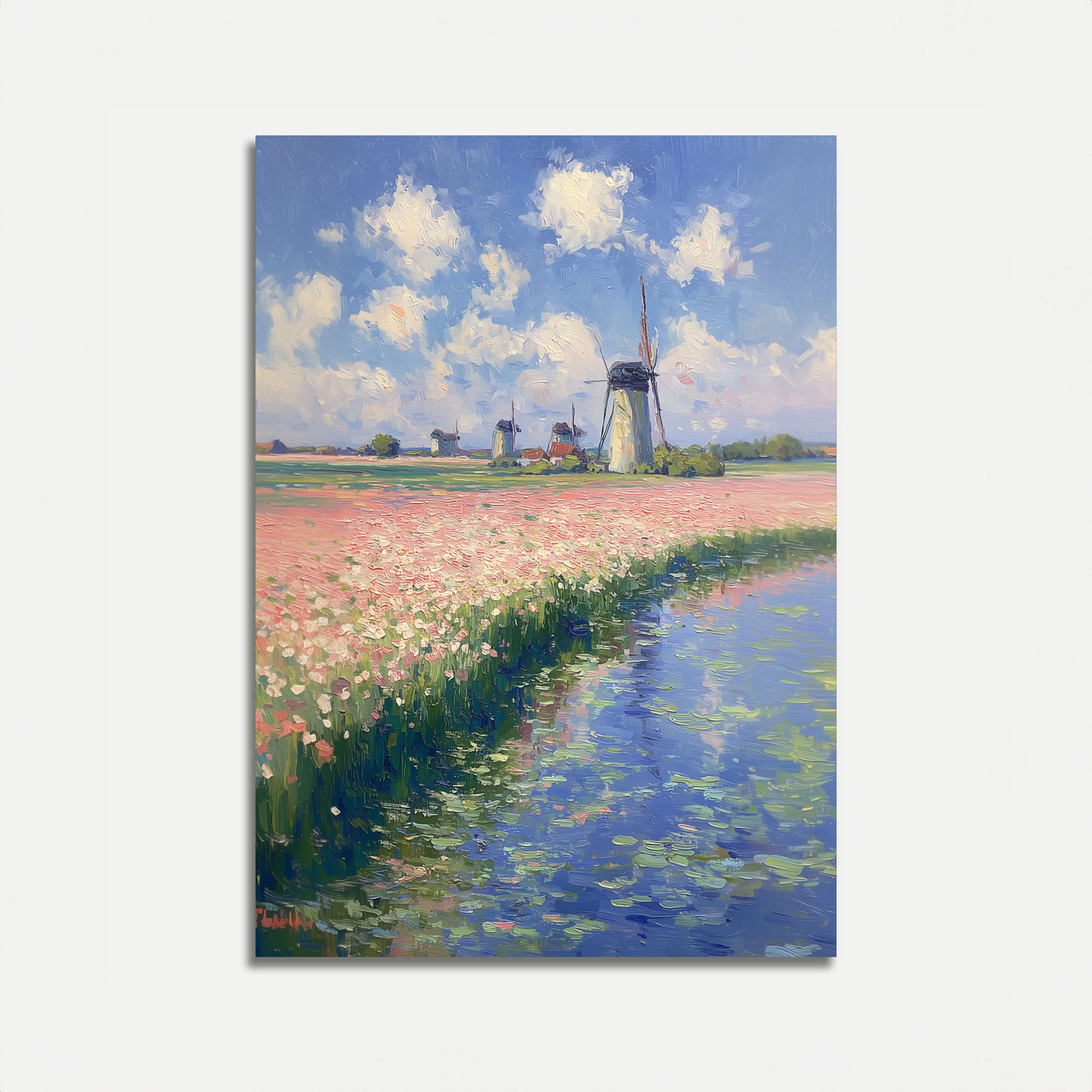 Dutch Windmills and Tulip Fields Poster
