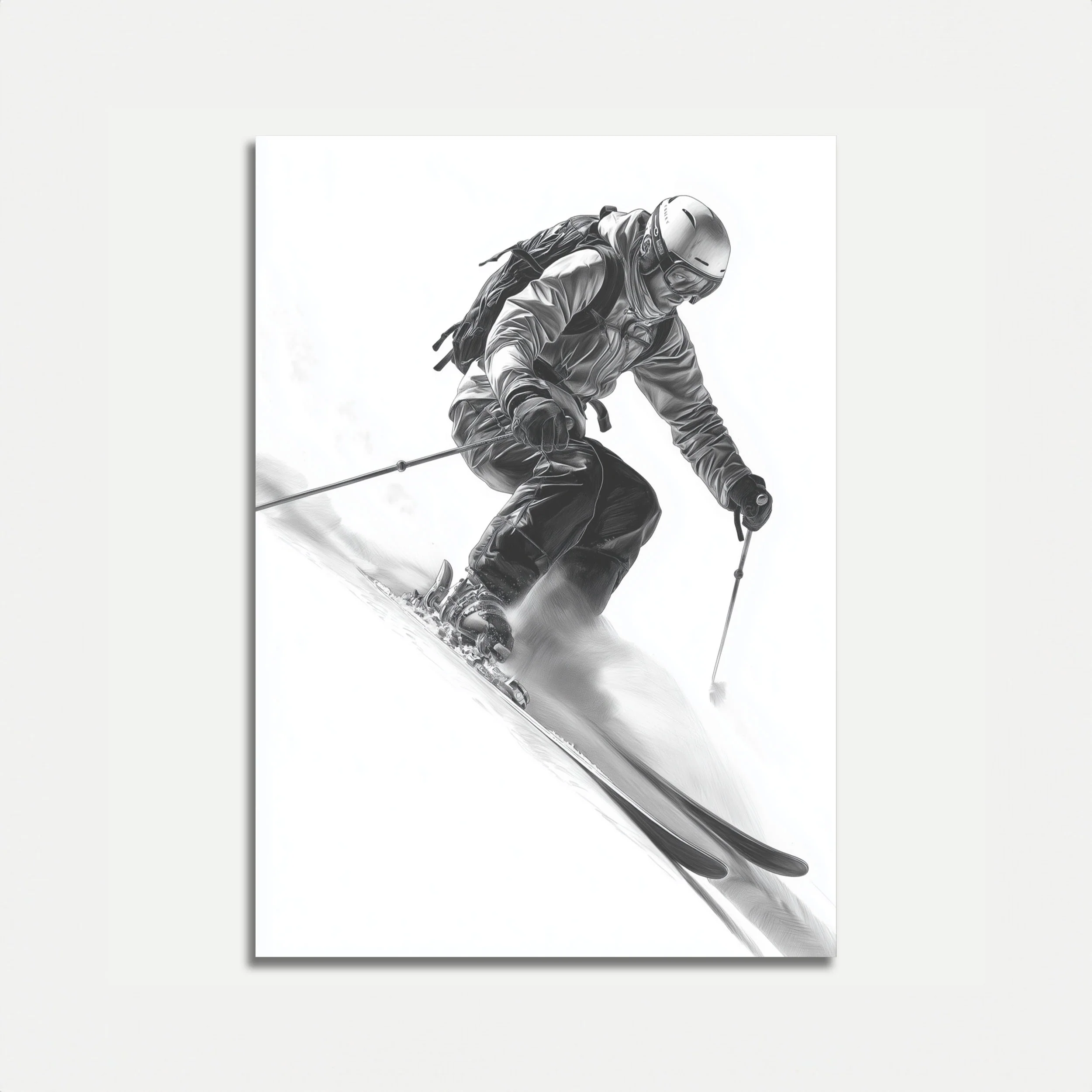 Dynamic Ski Action Poster