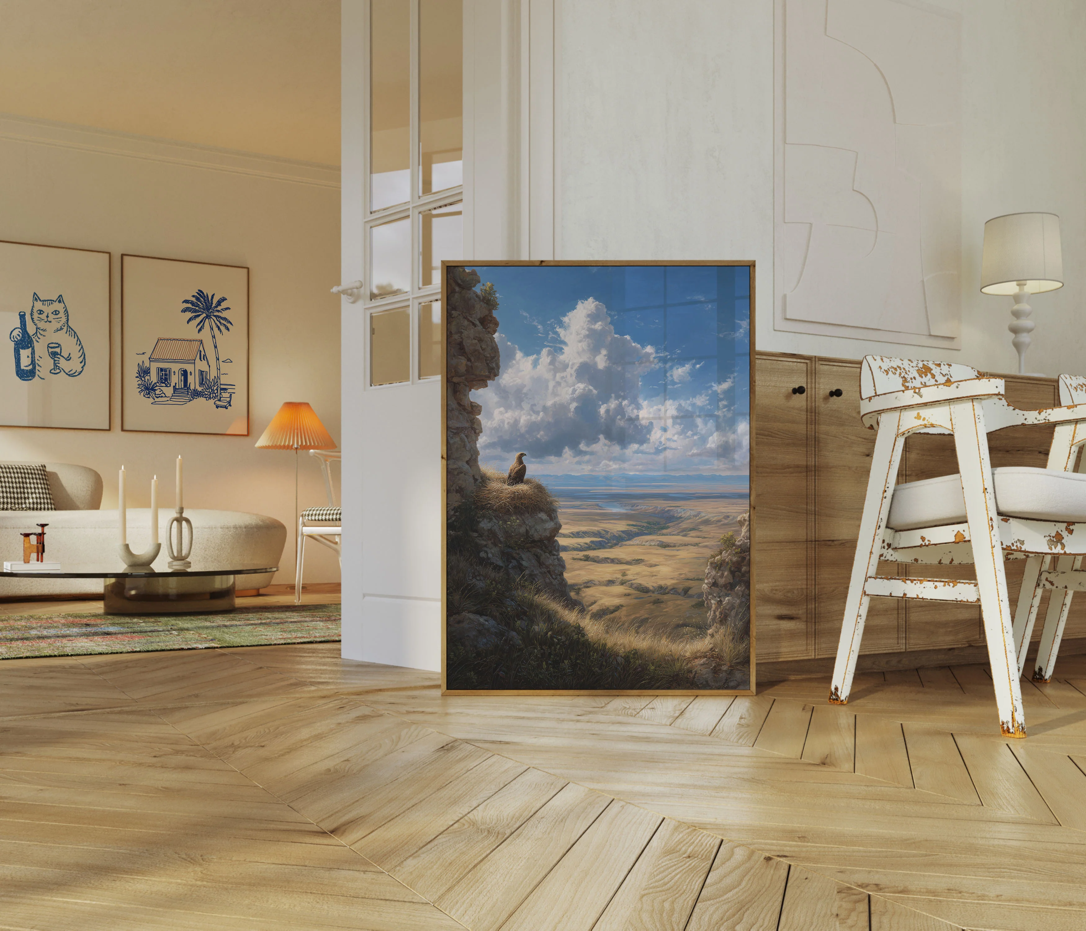 Eagle Overlooking Vast Grassland Poster - Image 5