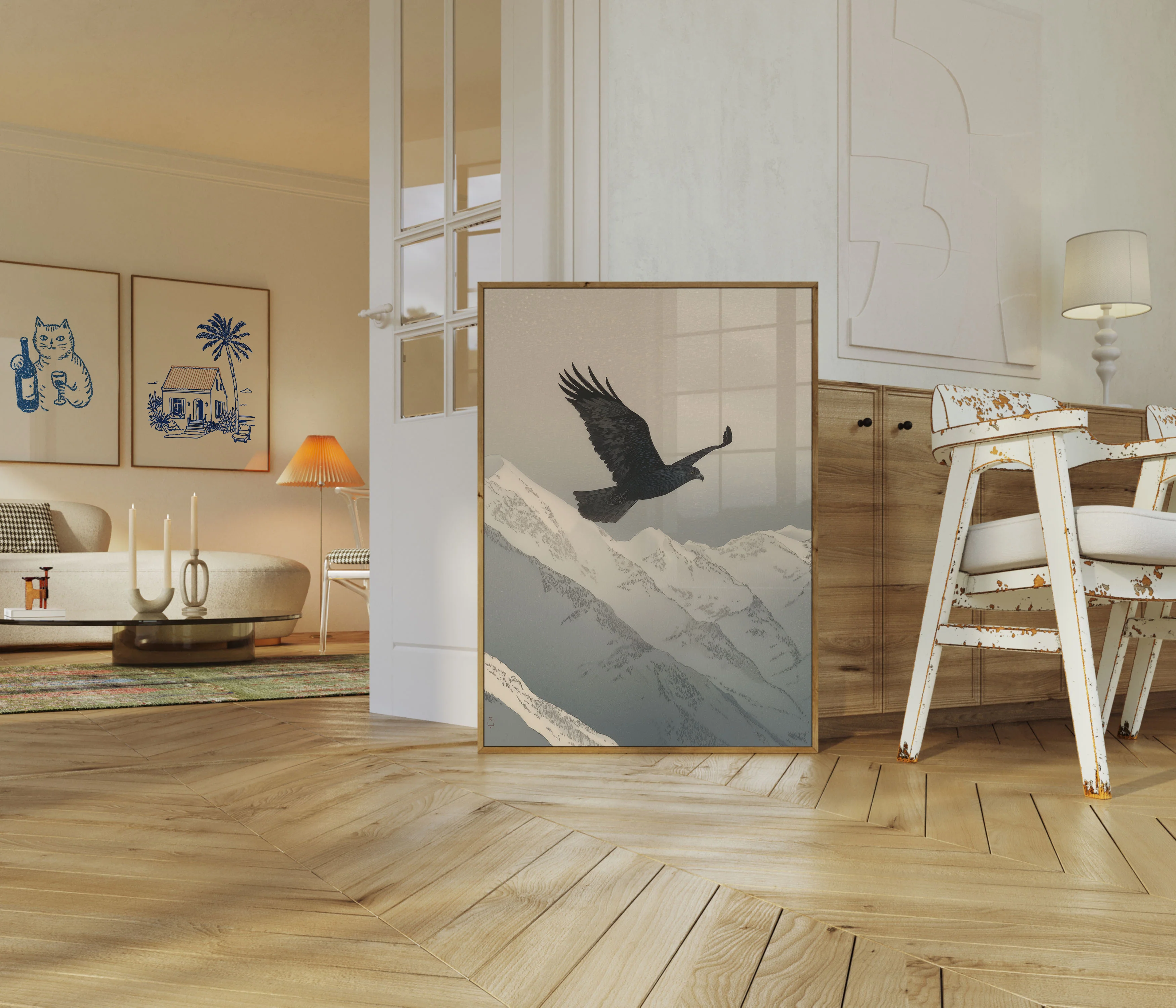 Eagle Soaring Over Snowy Mountains Poster - Image 5