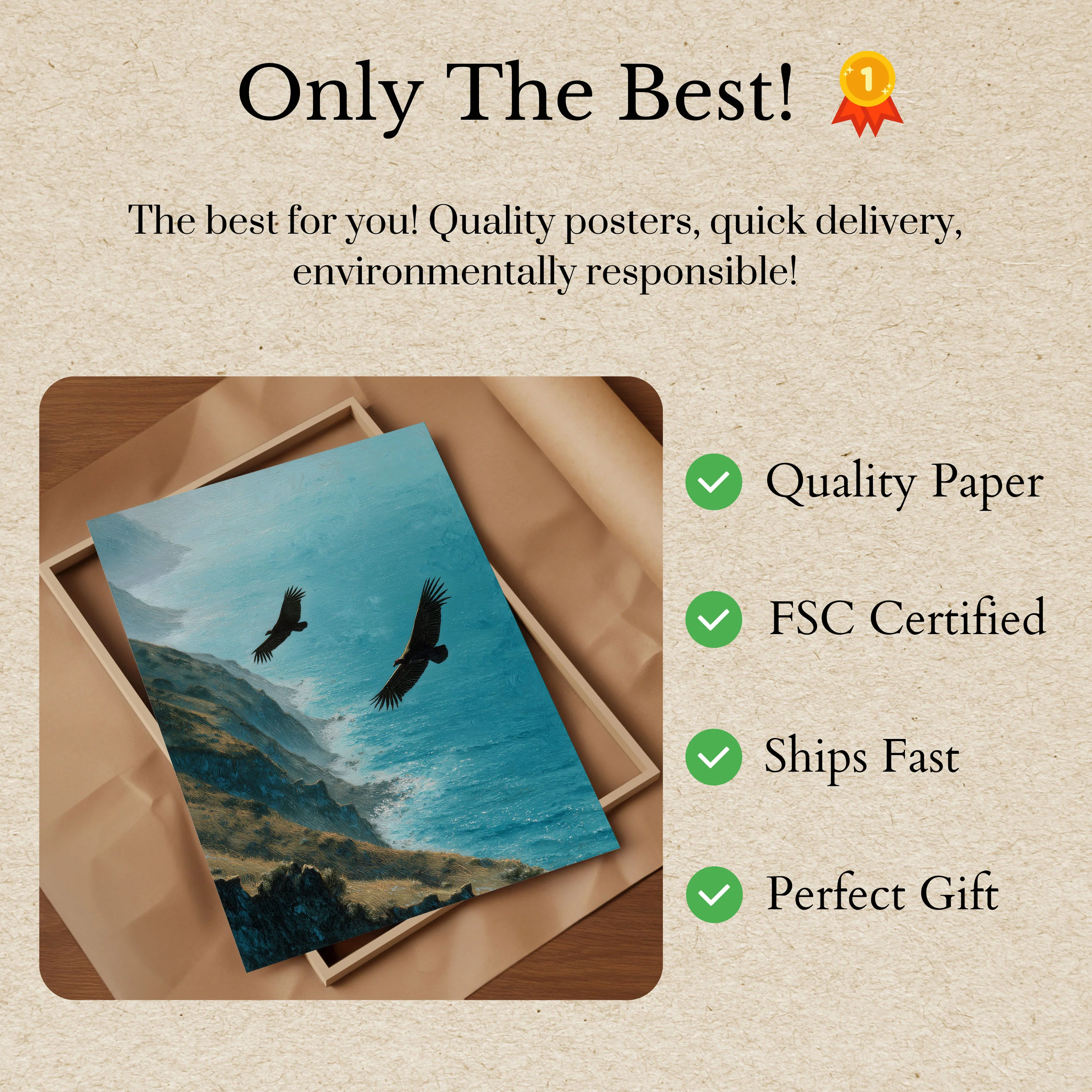 Eagles Soaring Over Coastal Cliffs Poster - Image 3