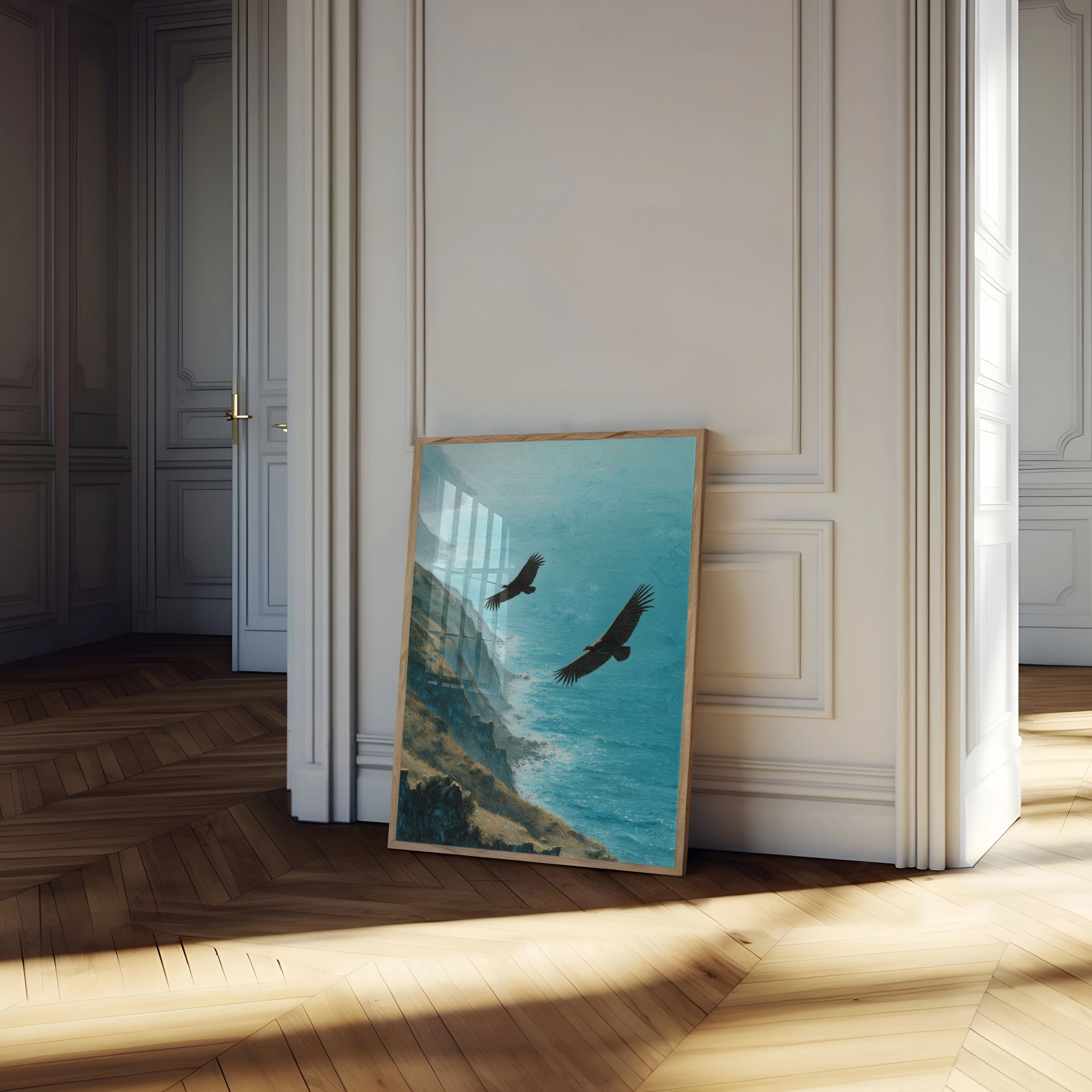 Eagles Soaring Over Coastal Cliffs Poster - Image 4
