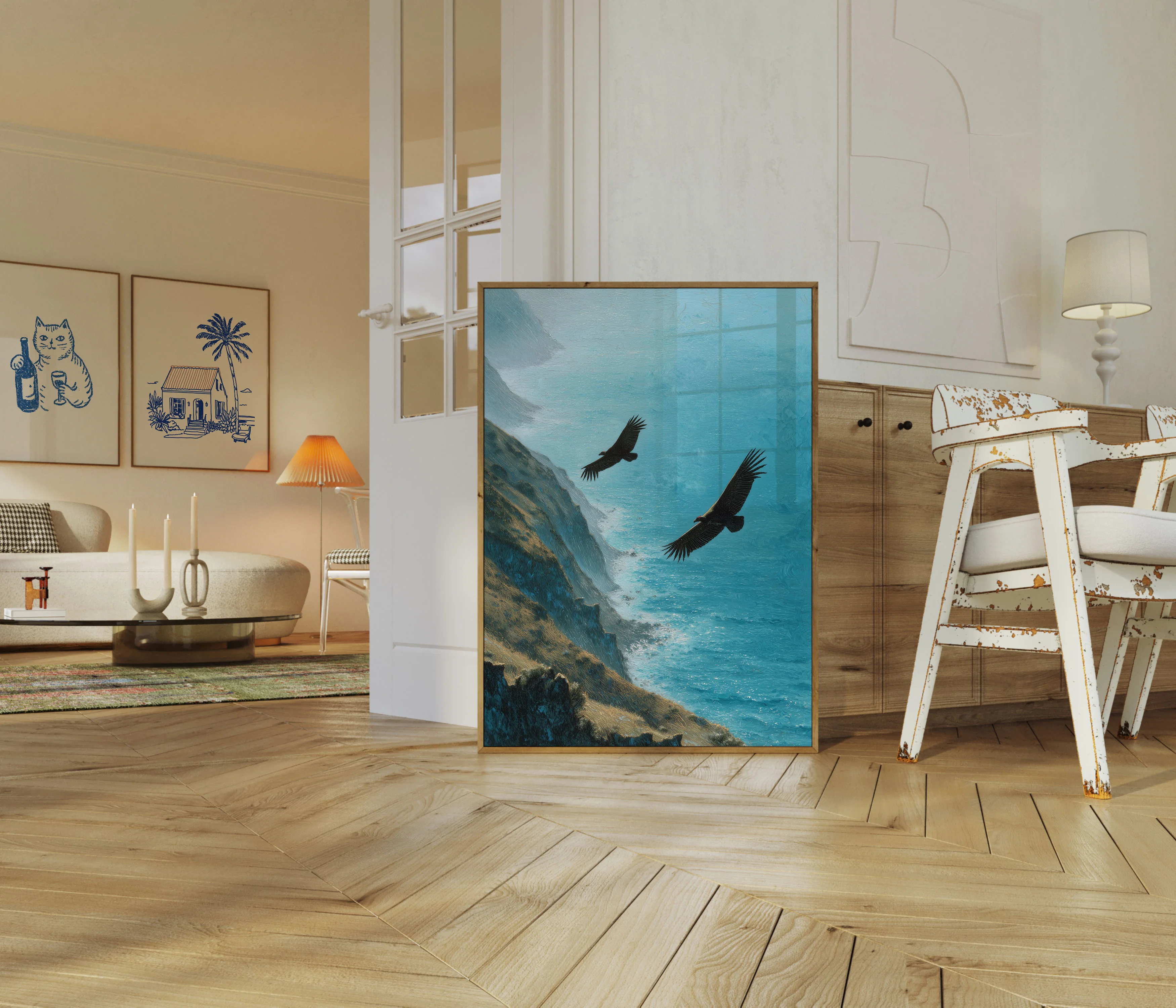 Eagles Soaring Over Coastal Cliffs Poster - Image 5