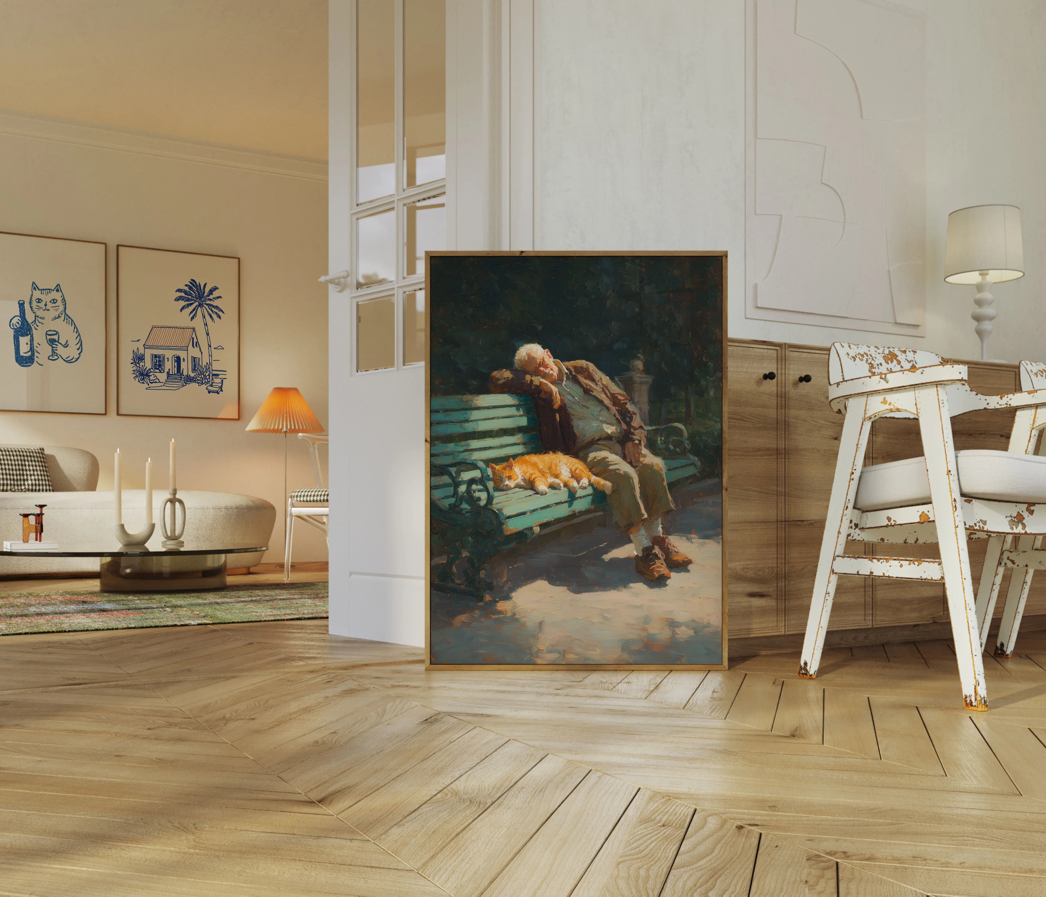 Elderly Man and Orange Cat Poster - Image 5