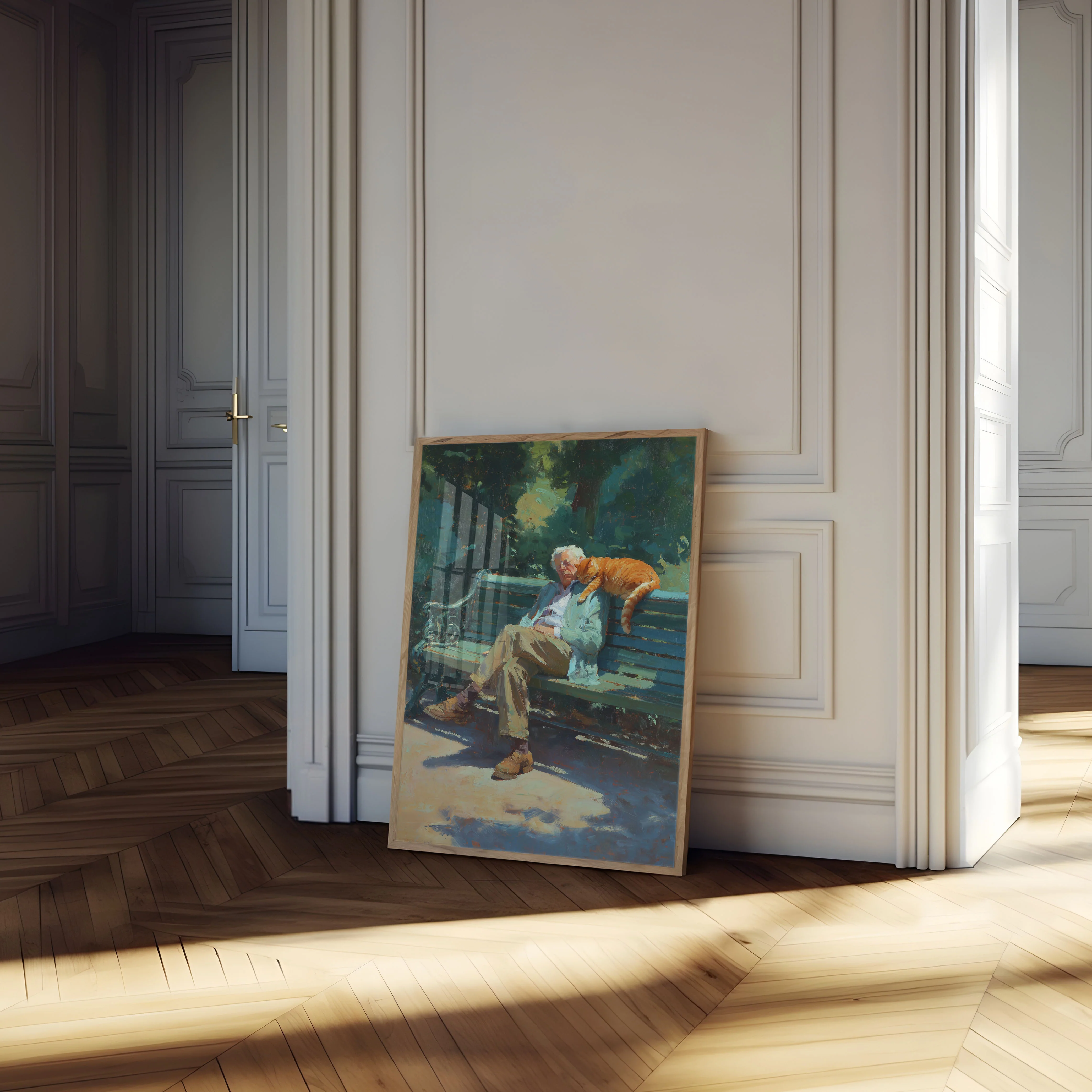 Elderly Man with Orange Cat Poster - Image 4