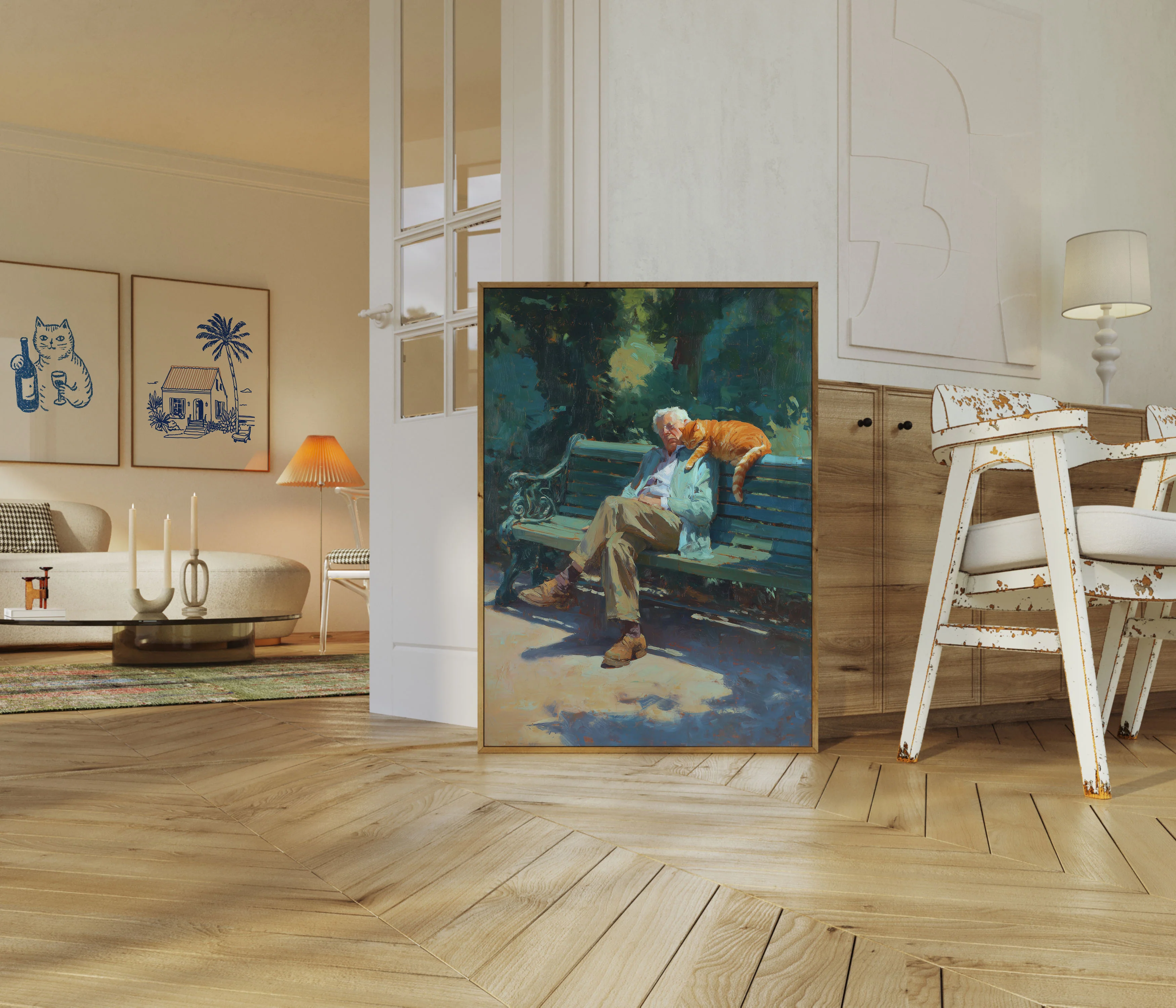 Elderly Man with Orange Cat Poster - Image 5