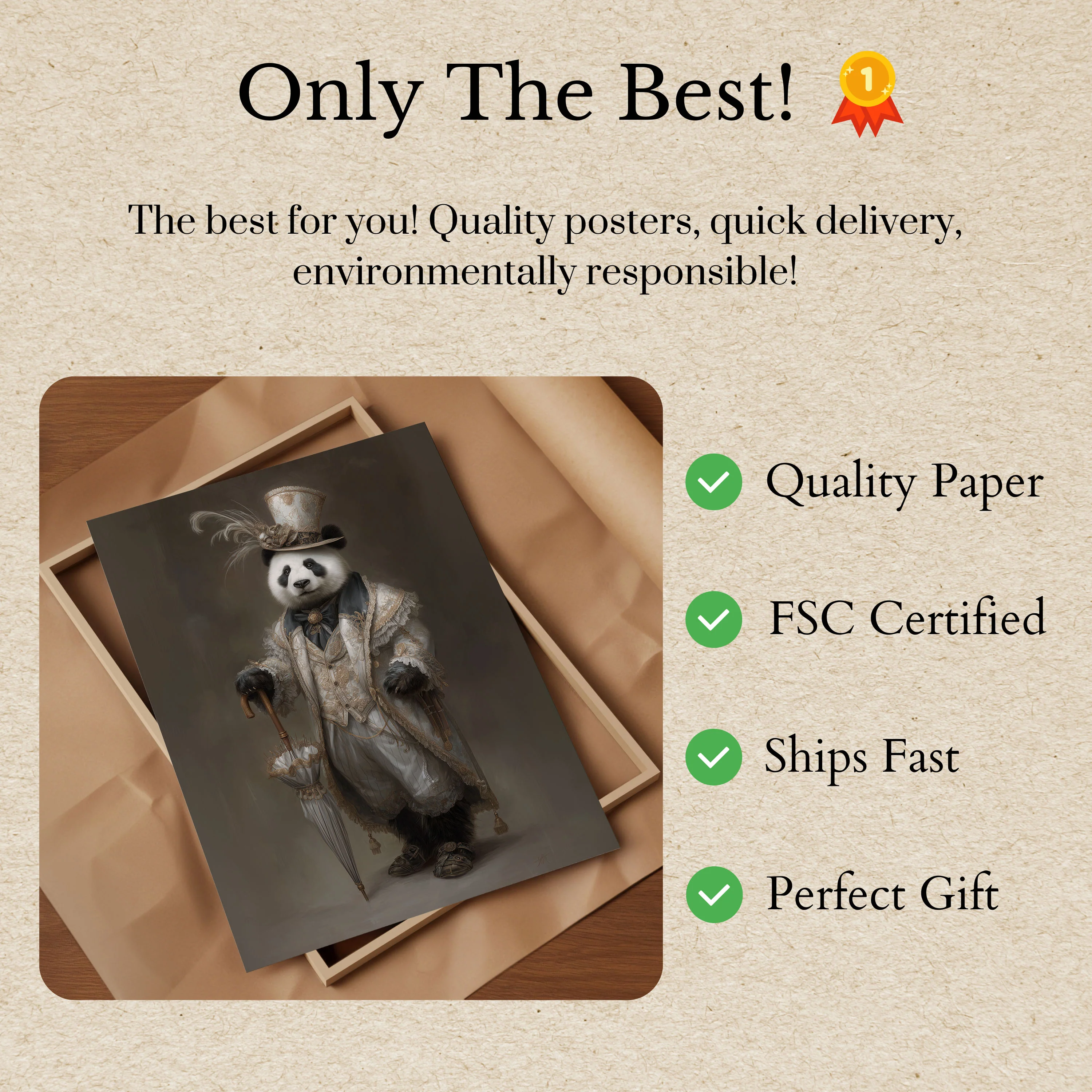Elegant Aristocratic Panda Poster - Image 3