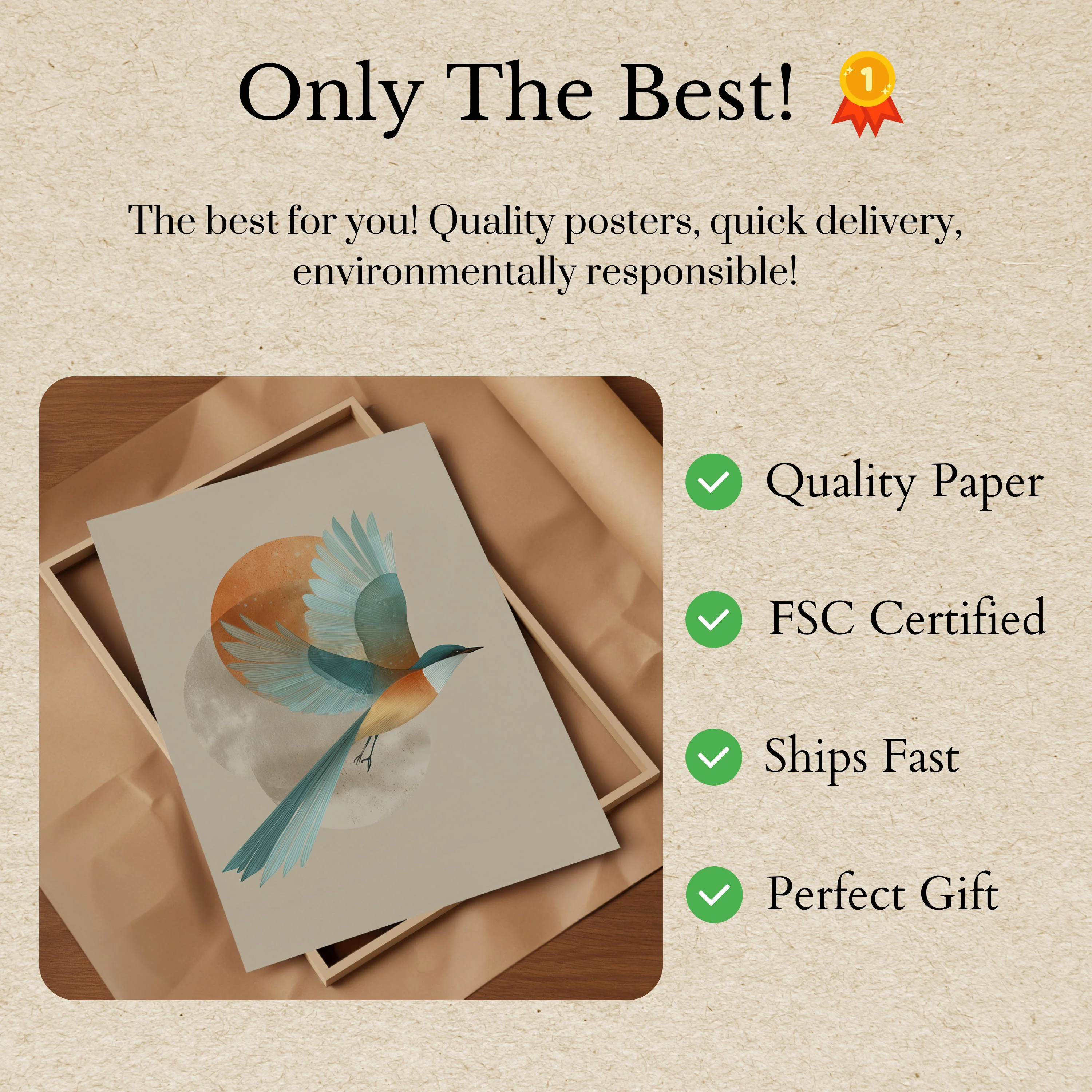 Elegant Bird Flight Poster - Image 3