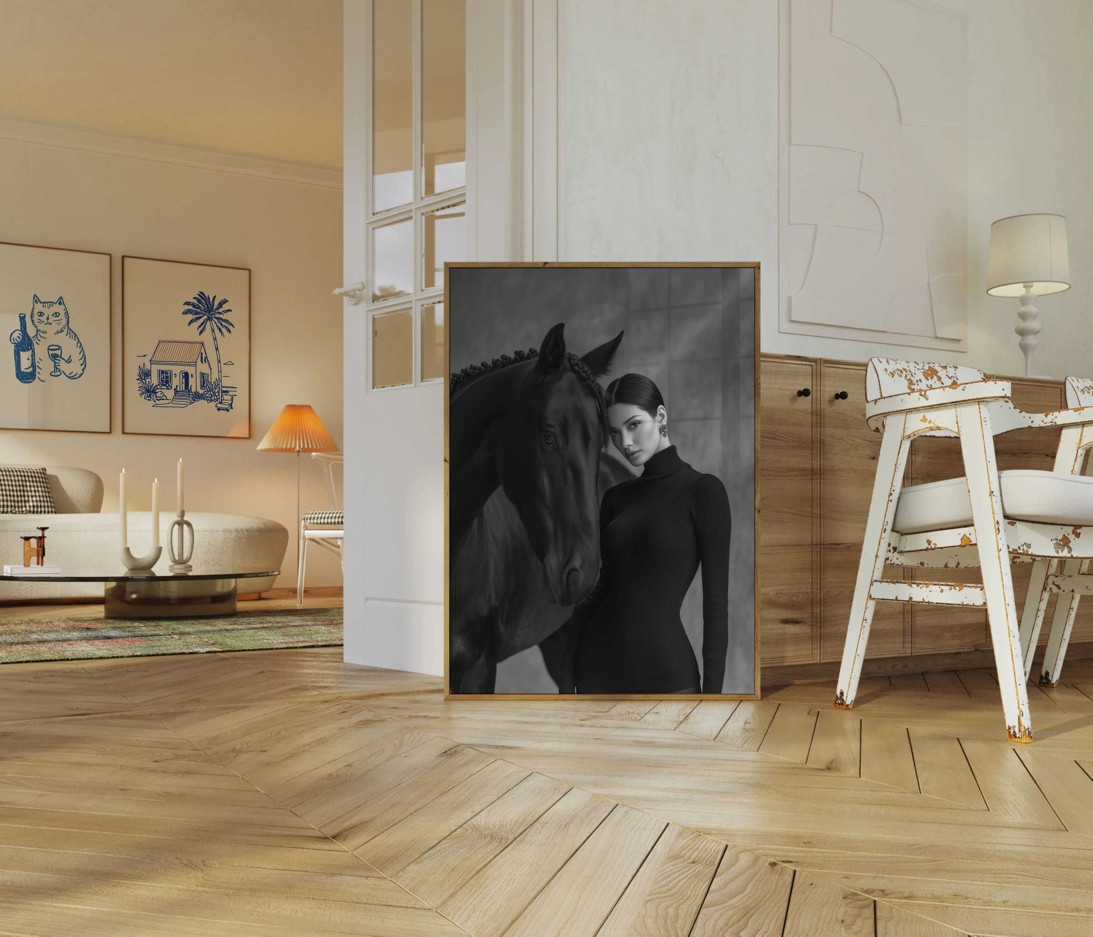 Elegant Black Horse Companion Poster - Image 5