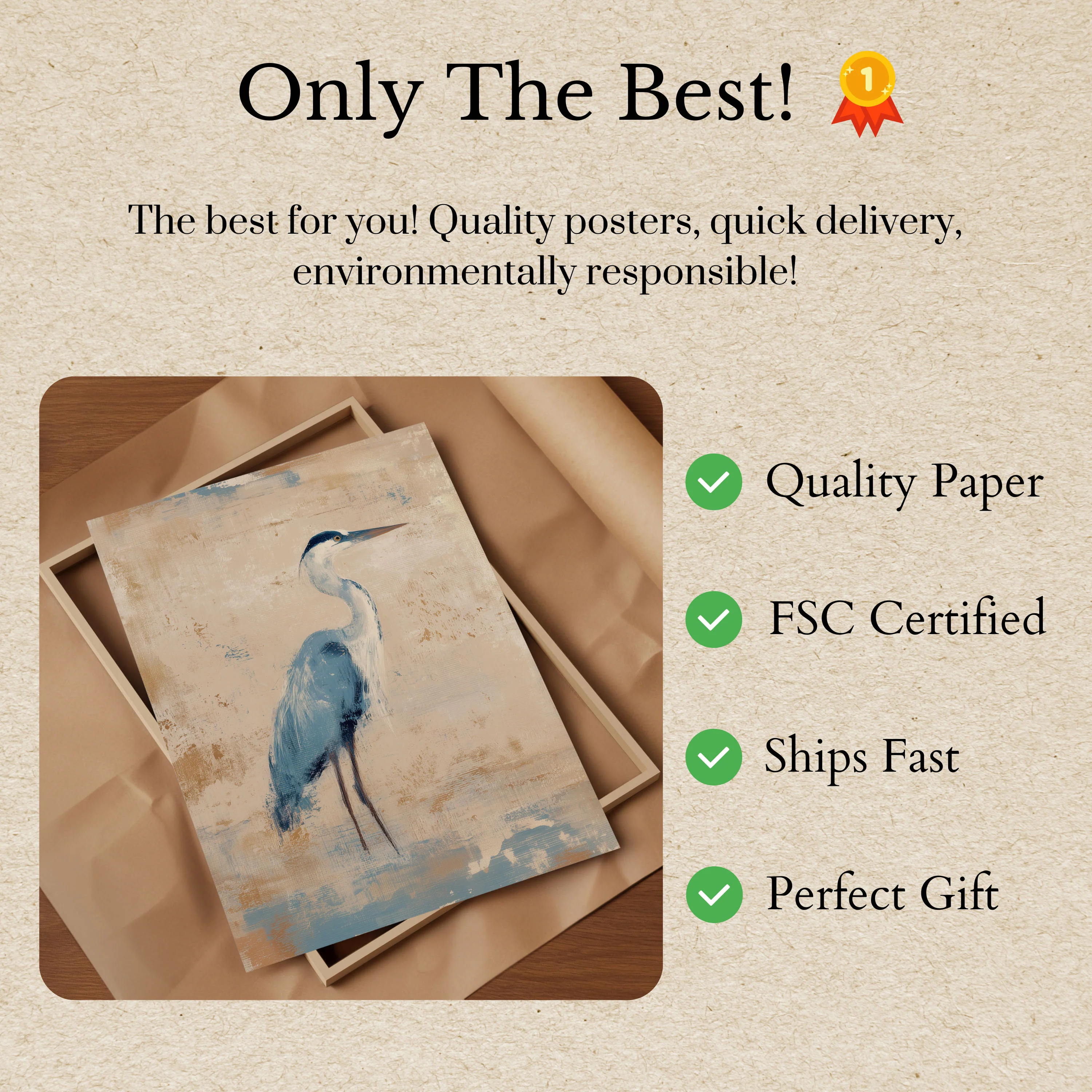 Elegant Blue Heron Poster - Image 3