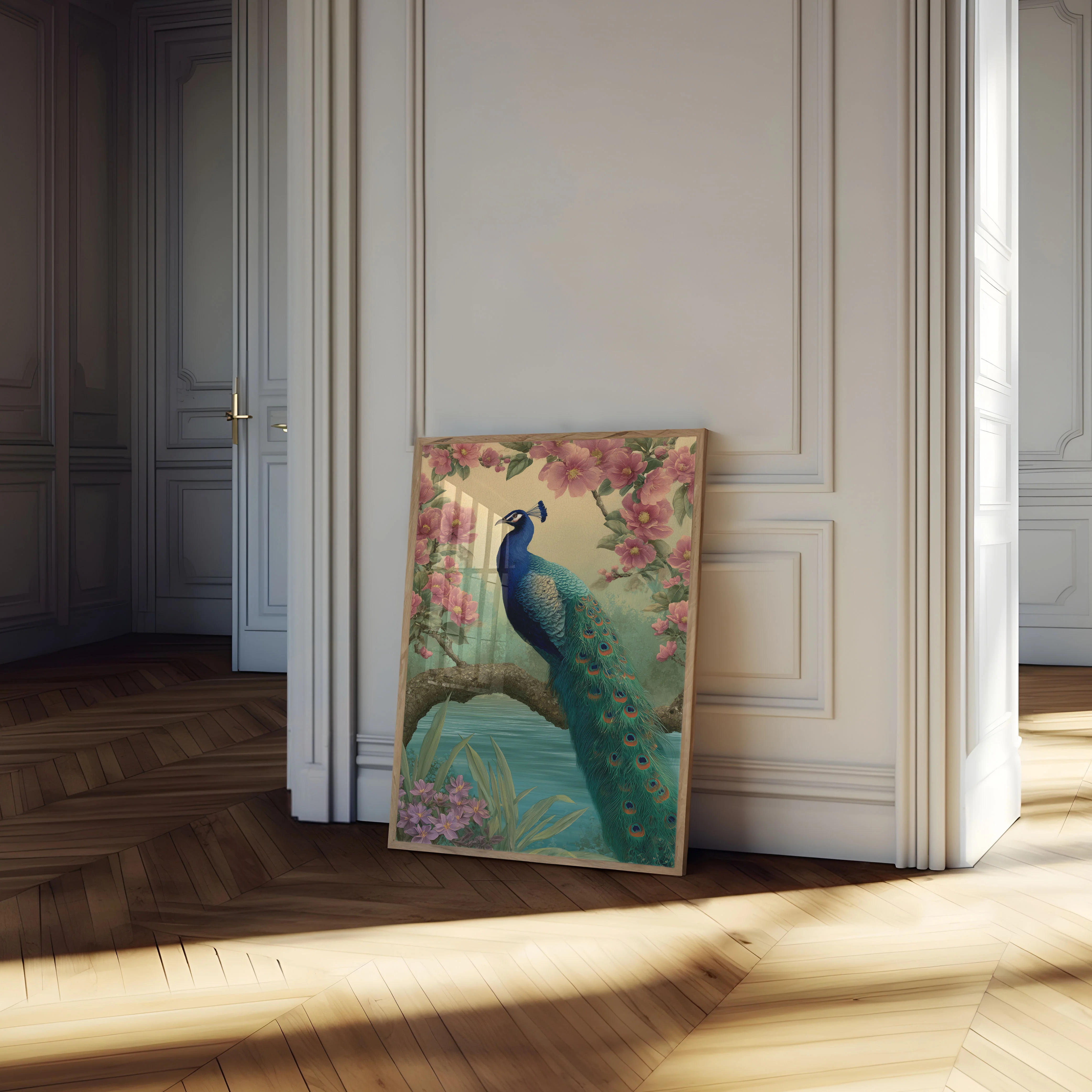Elegant Blue Peacock Poster - Image 4