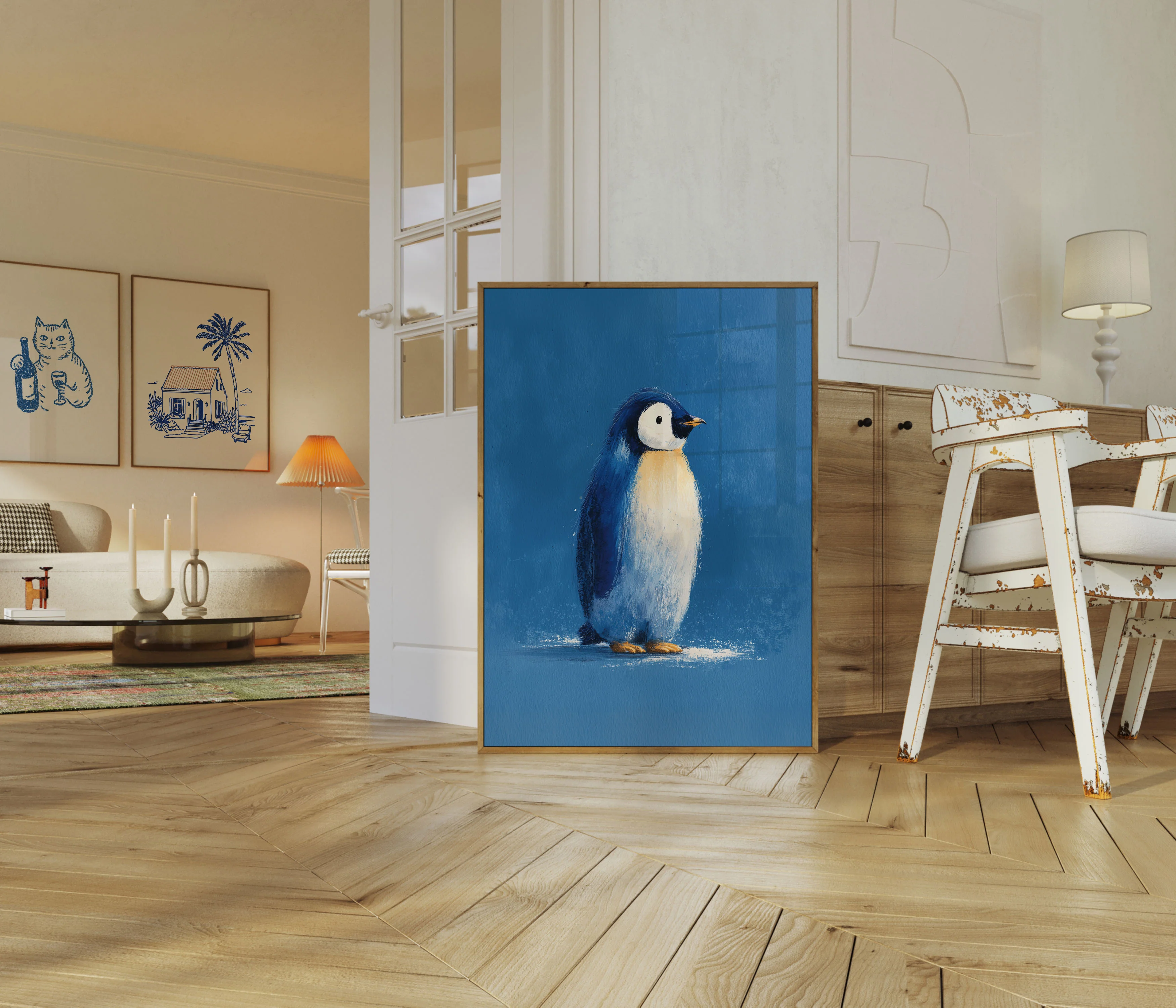 Elegant Blue Penguin Poster - Image 5