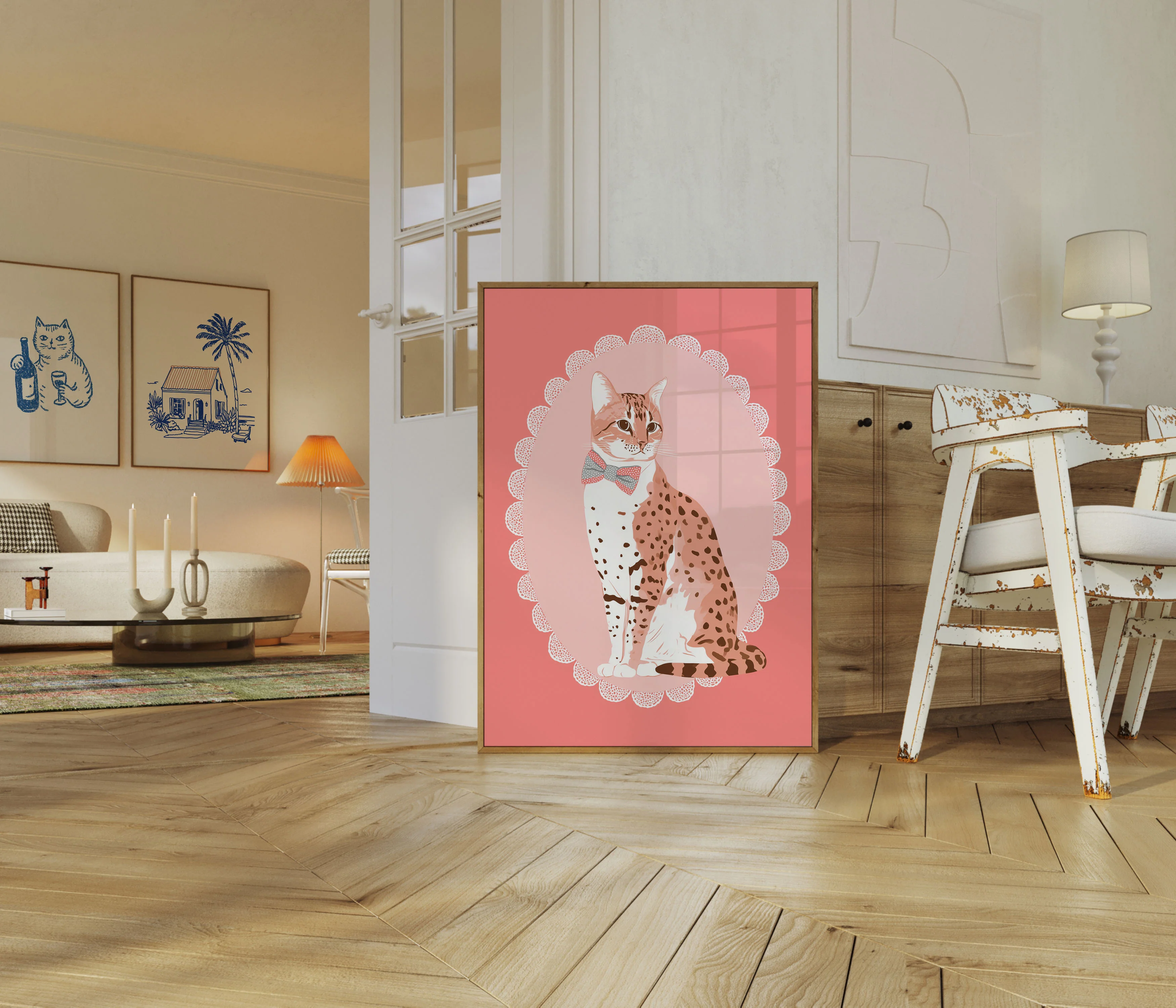 Elegant Cat with Bow Tie Poster - Image 5