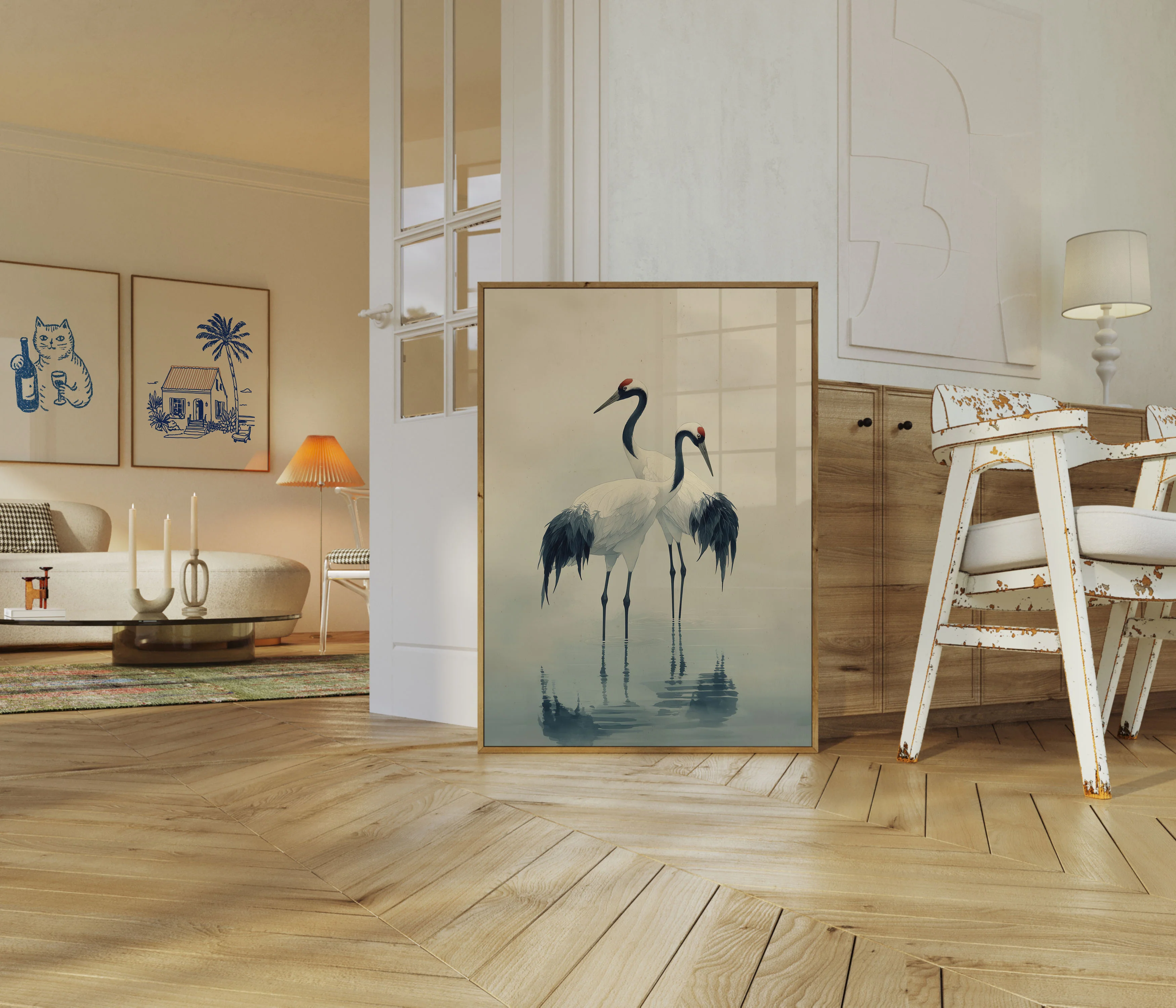 Elegant Crane Pair Poster - Image 5