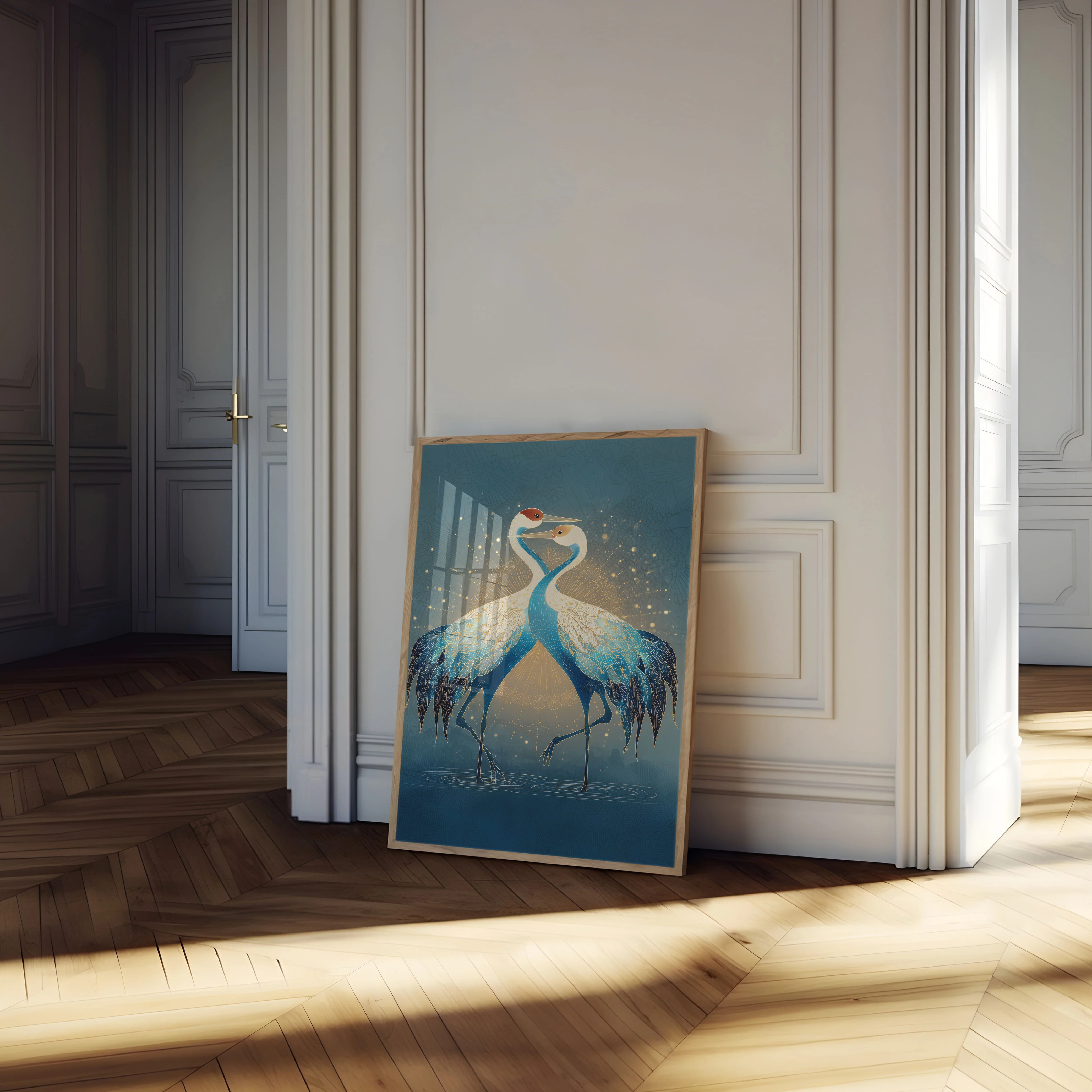 Elegant Cranes in Gold Poster - Image 4