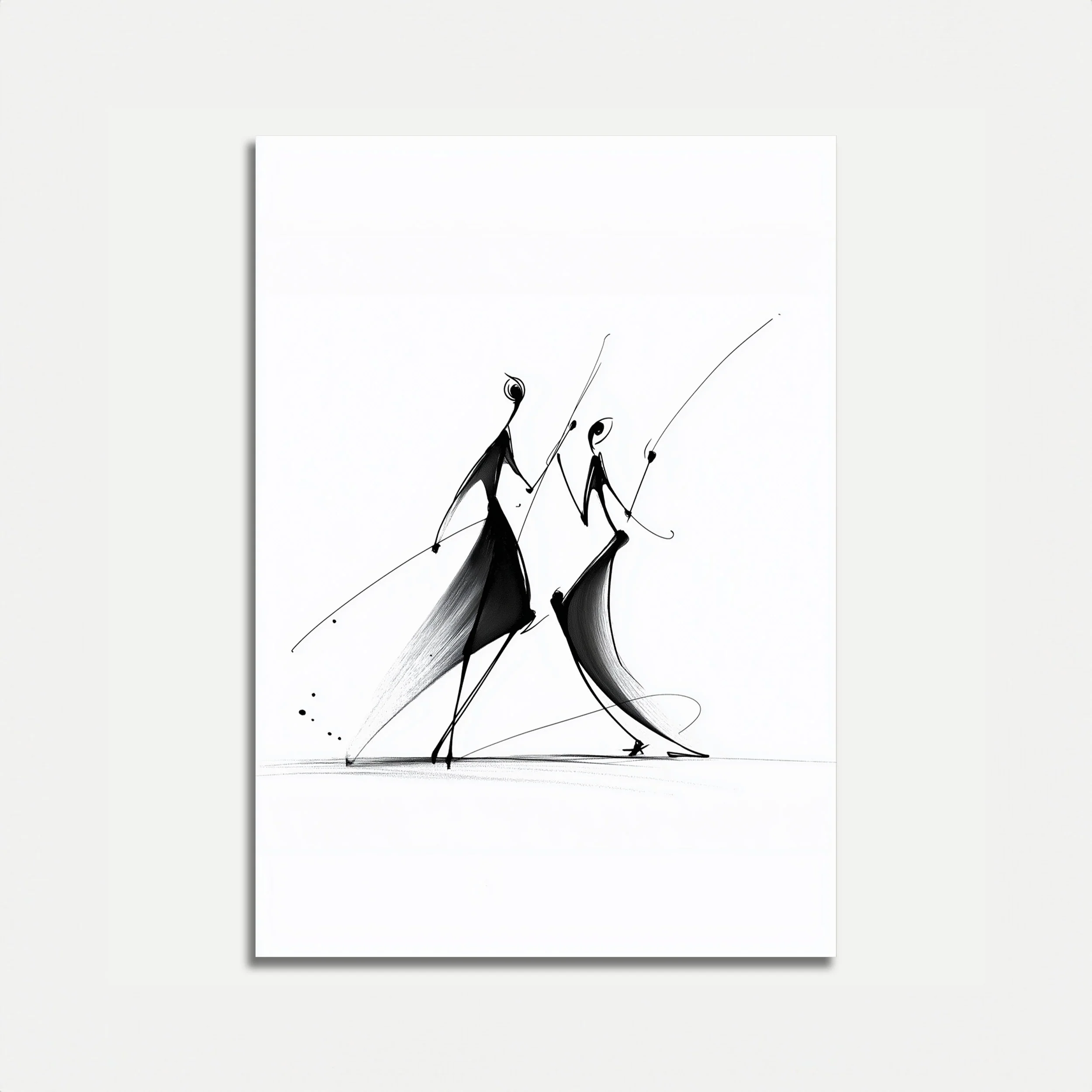Elegant Dance Silhouettes Poster
