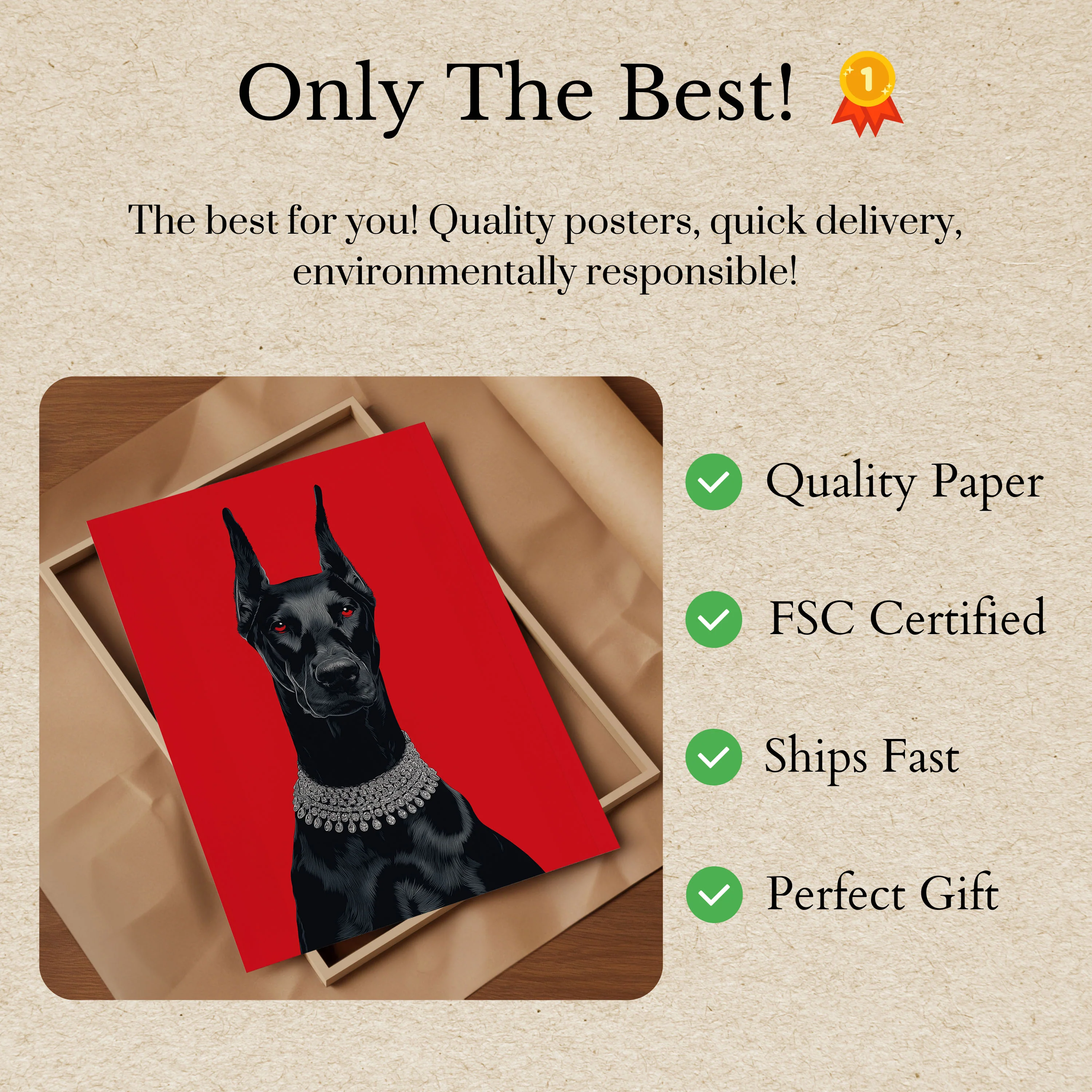 Elegant Doberman Gem Poster - Image 3