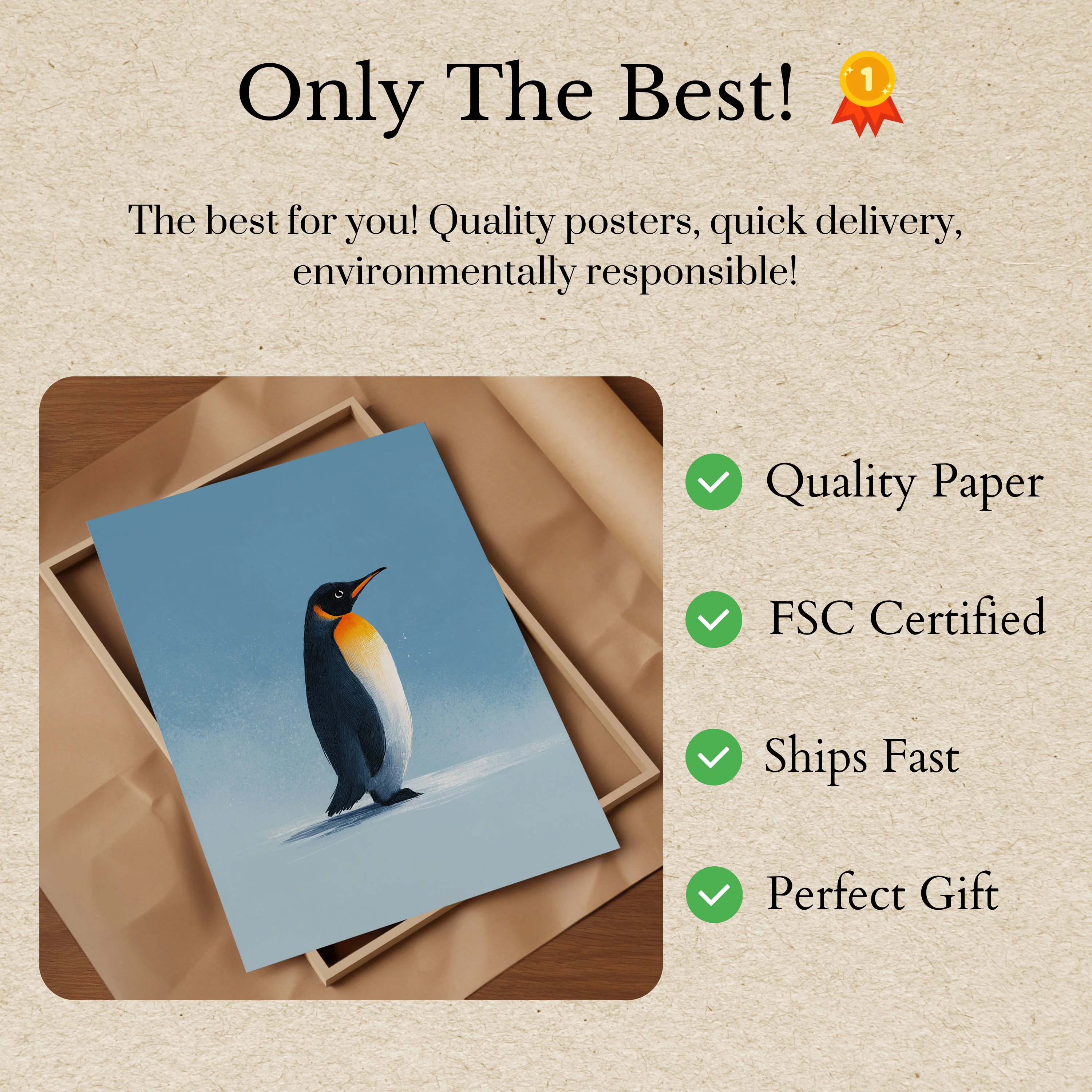 Elegant Emperor Penguin Poster - Image 3