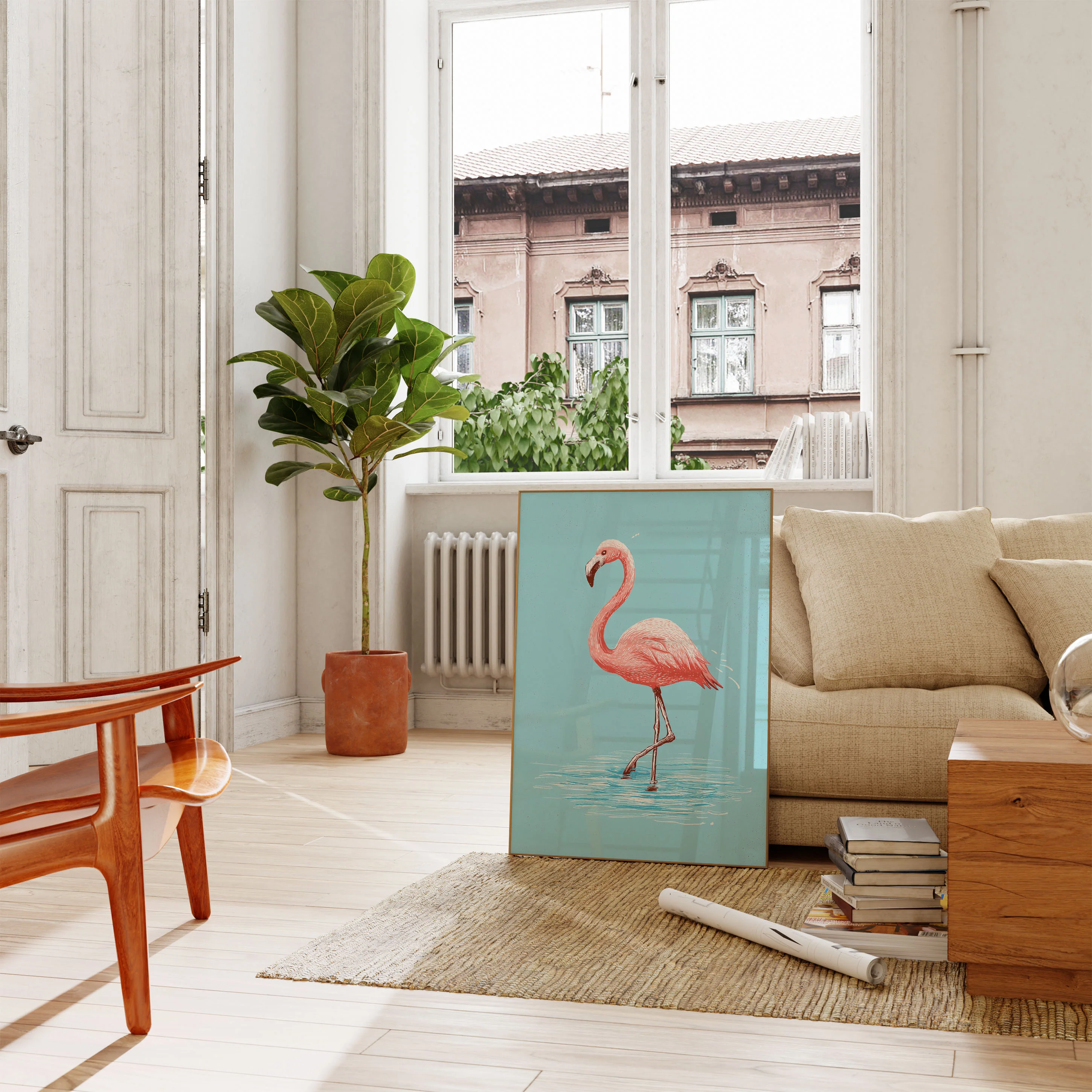 Elegant Flamingo Standing Poster - Image 2