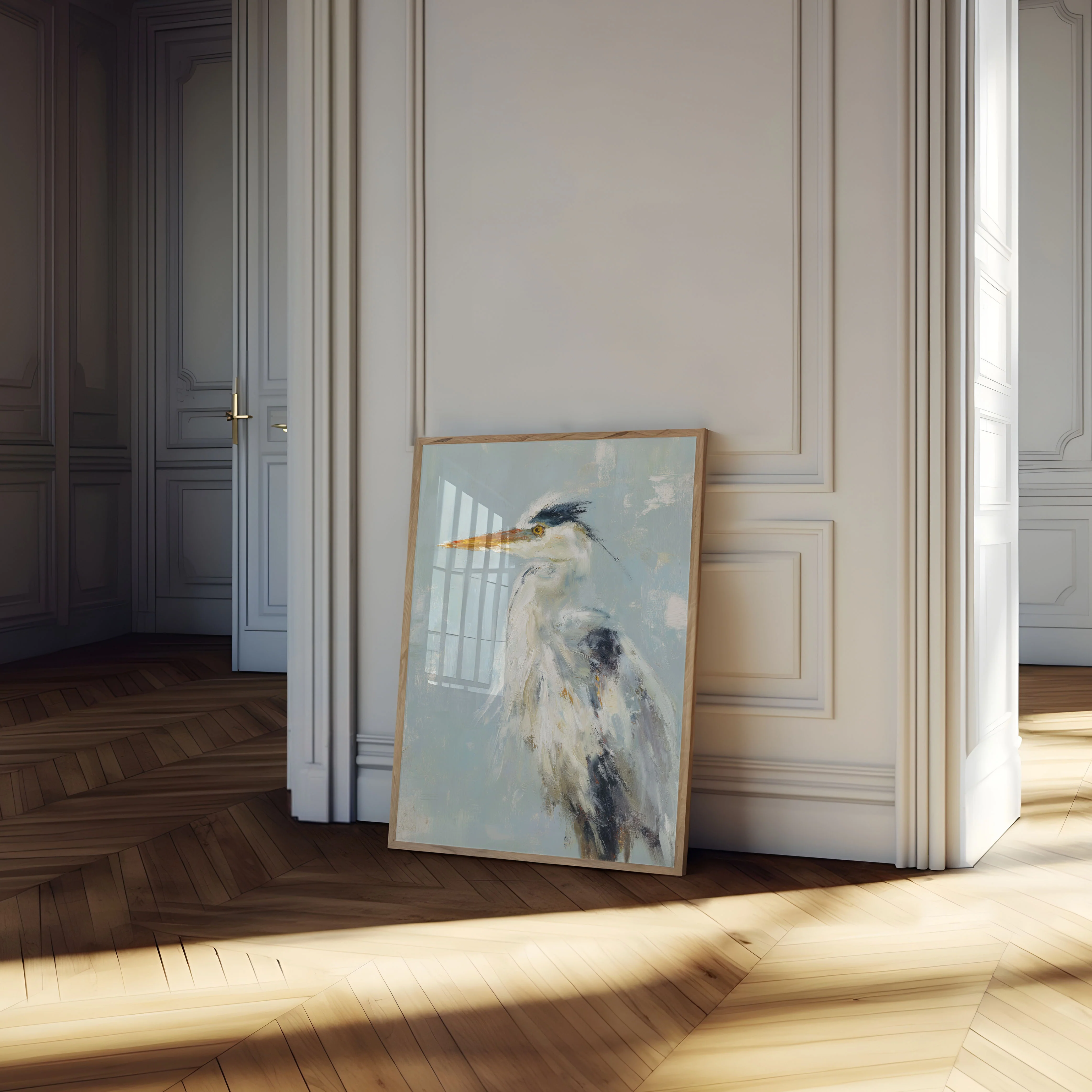 Elegant Heron Portrait Poster - Image 4