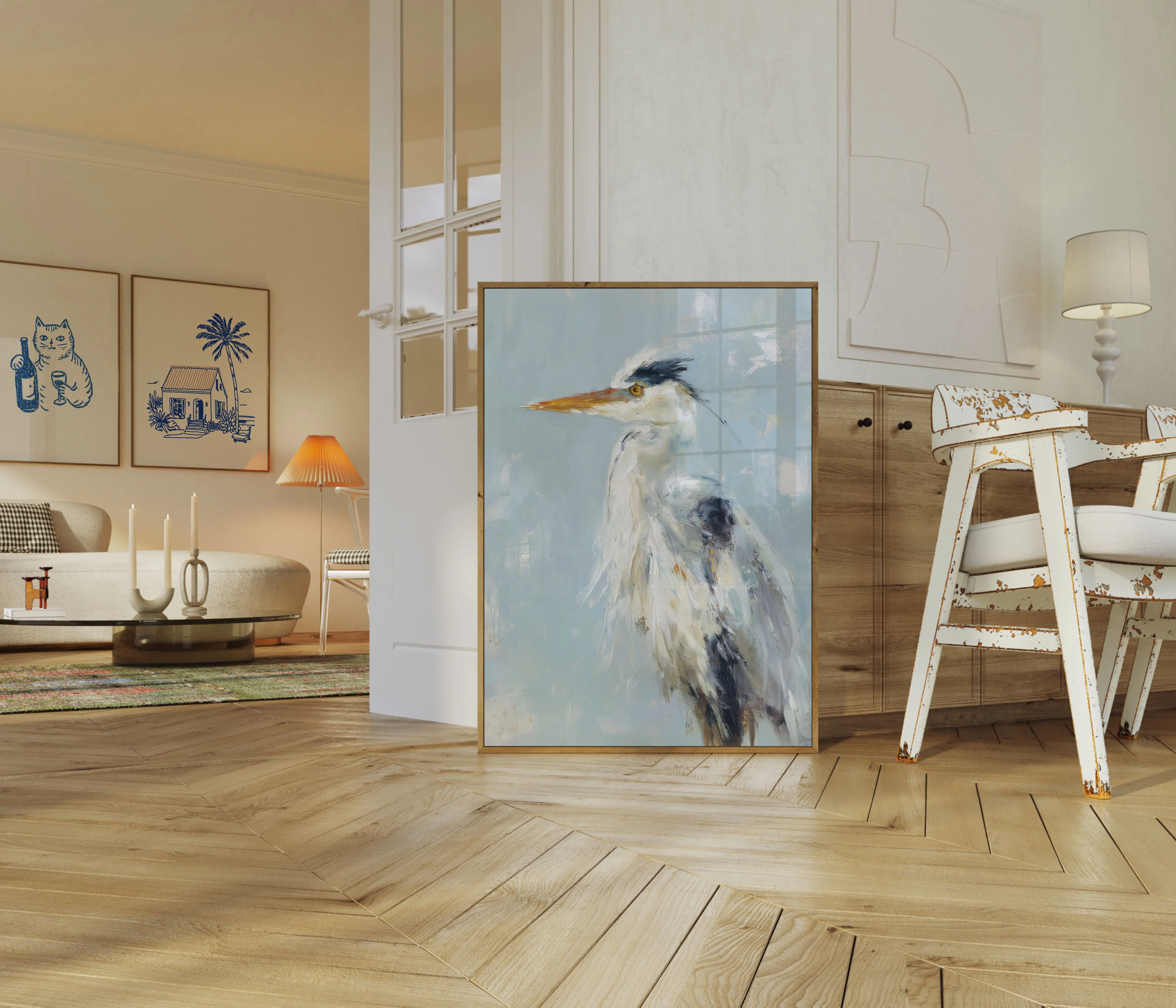 Elegant Heron Portrait Poster - Image 5
