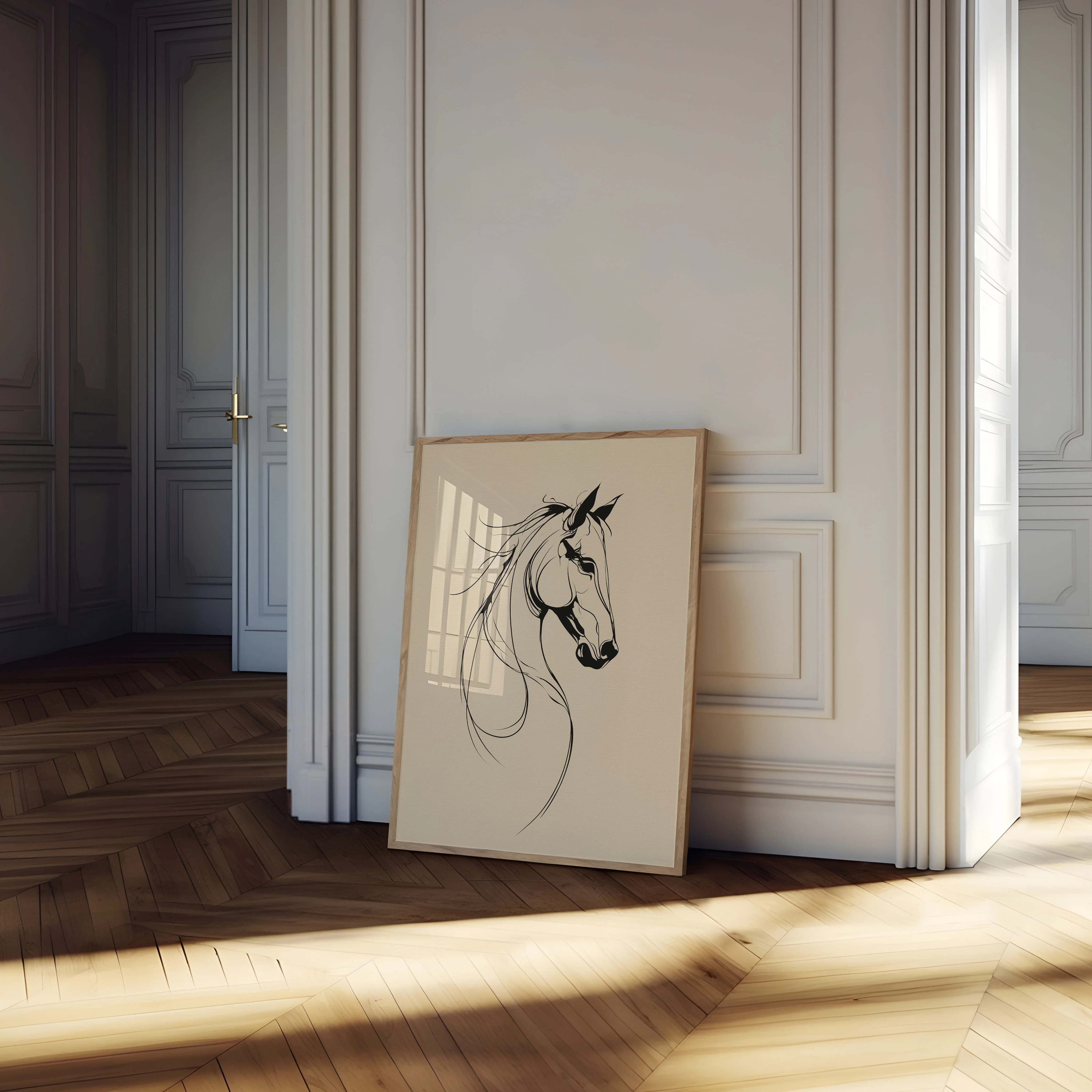 Elegant Horse Head Line Art Poster - Image 4