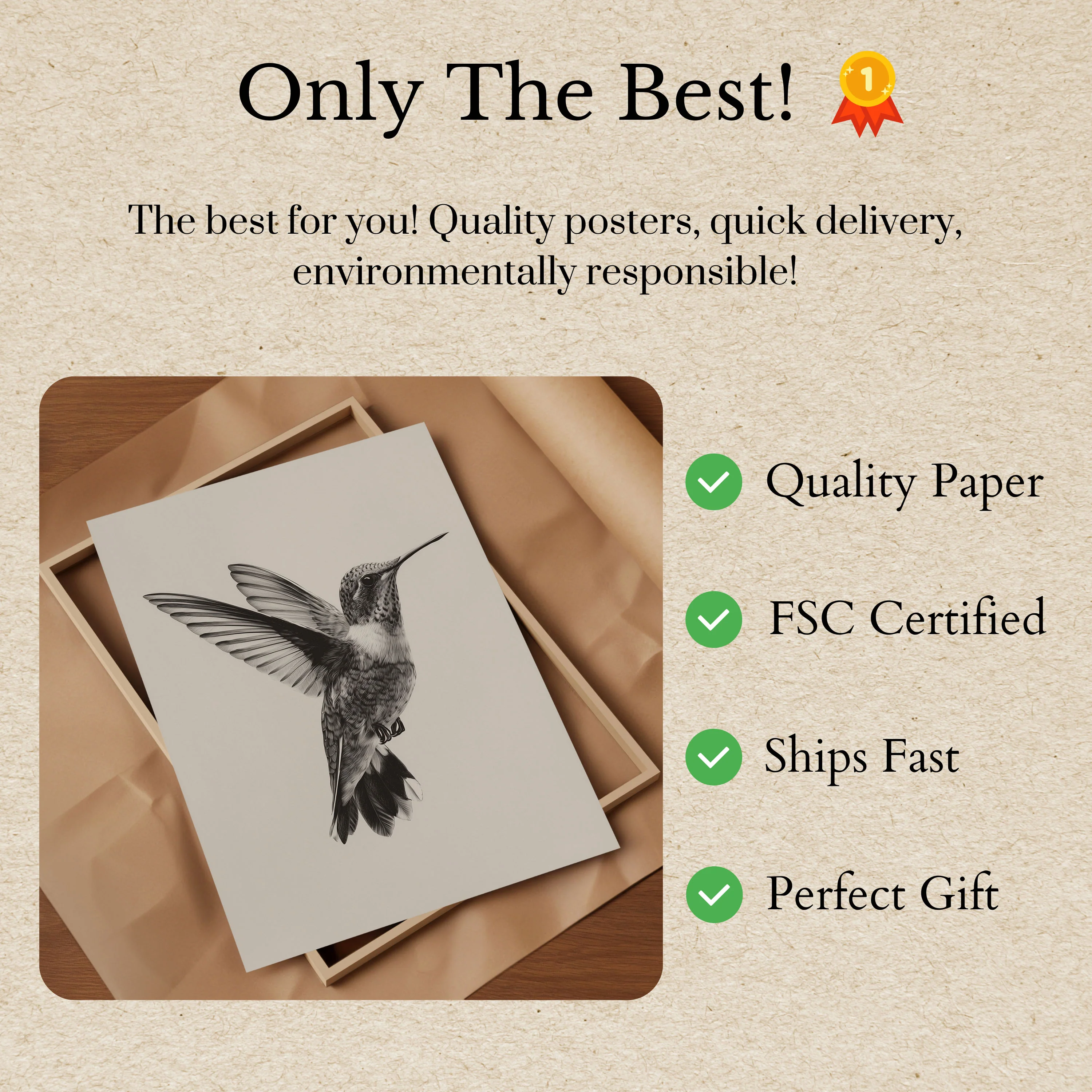 Elegant Hummingbird Flight Poster - Image 3