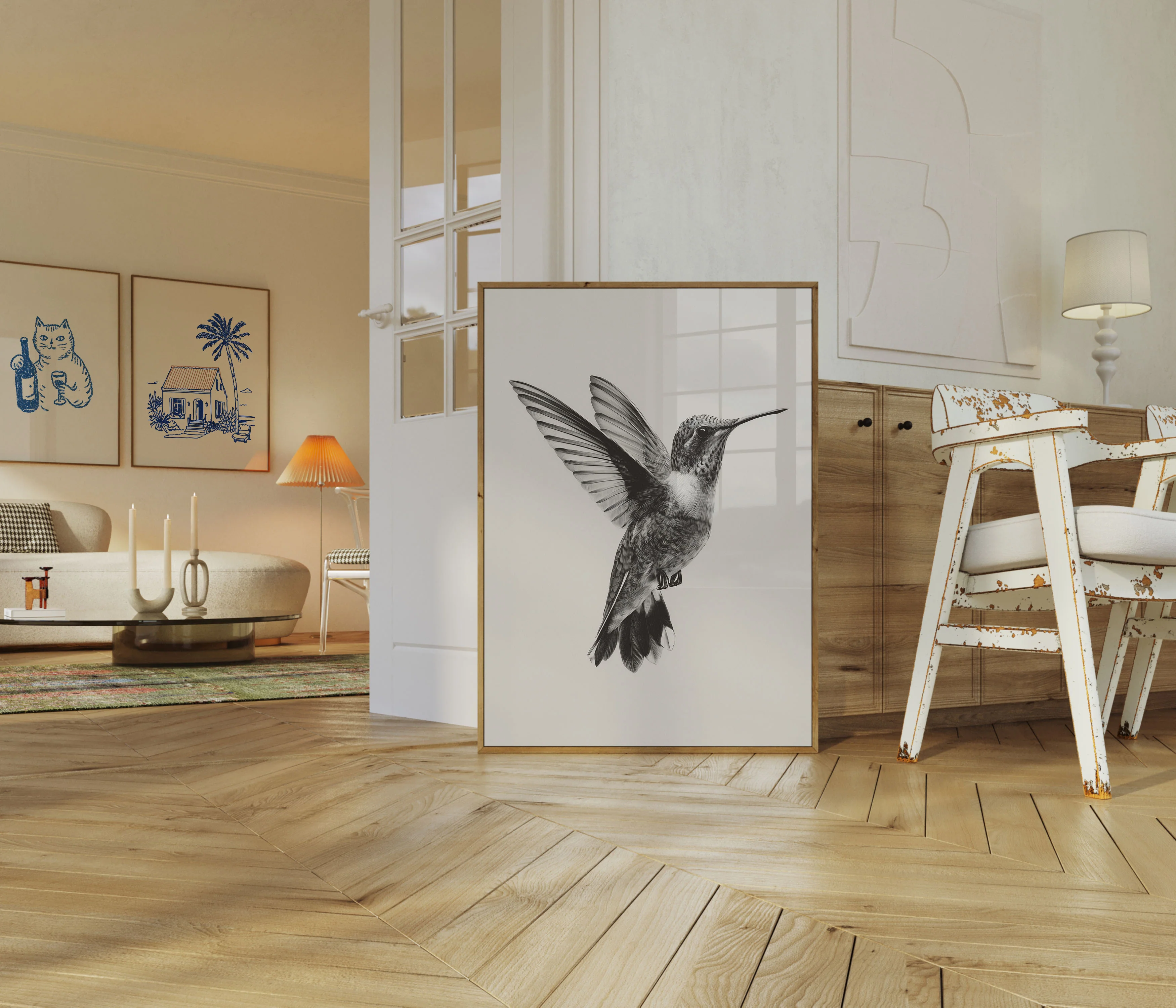 Elegant Hummingbird Flight Poster - Image 5