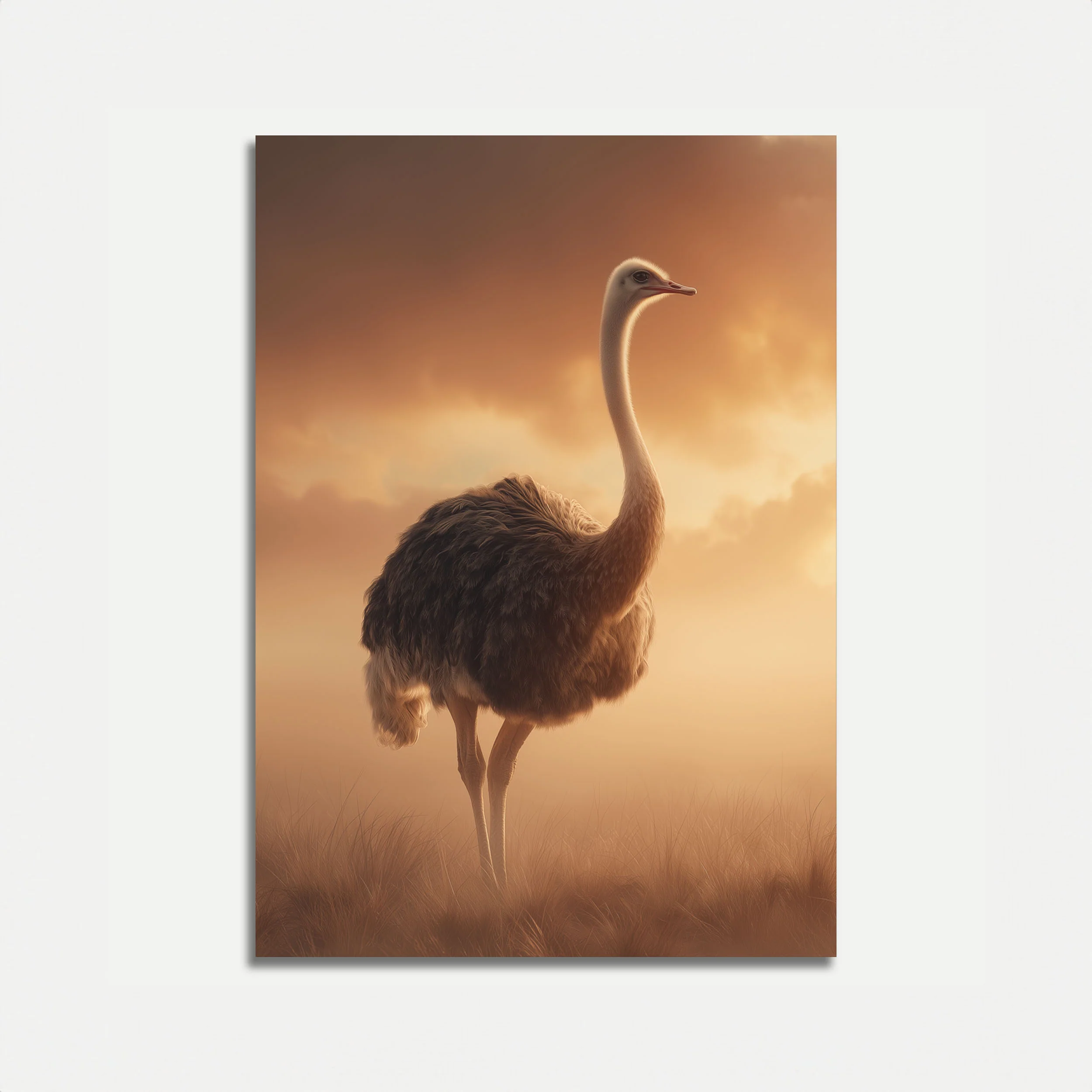 Elegant Ostrich Sunset Poster