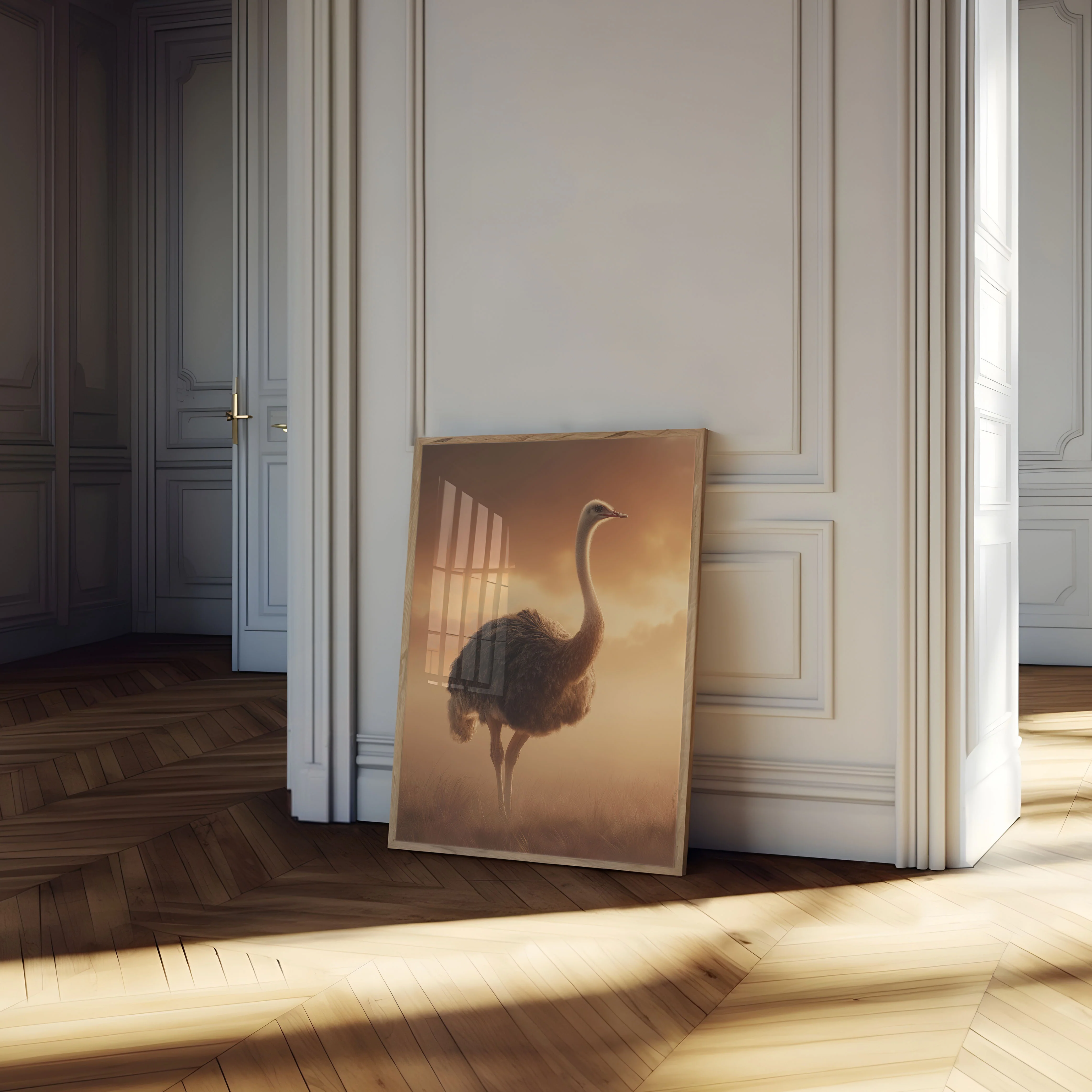 Elegant Ostrich Sunset Poster - Image 4