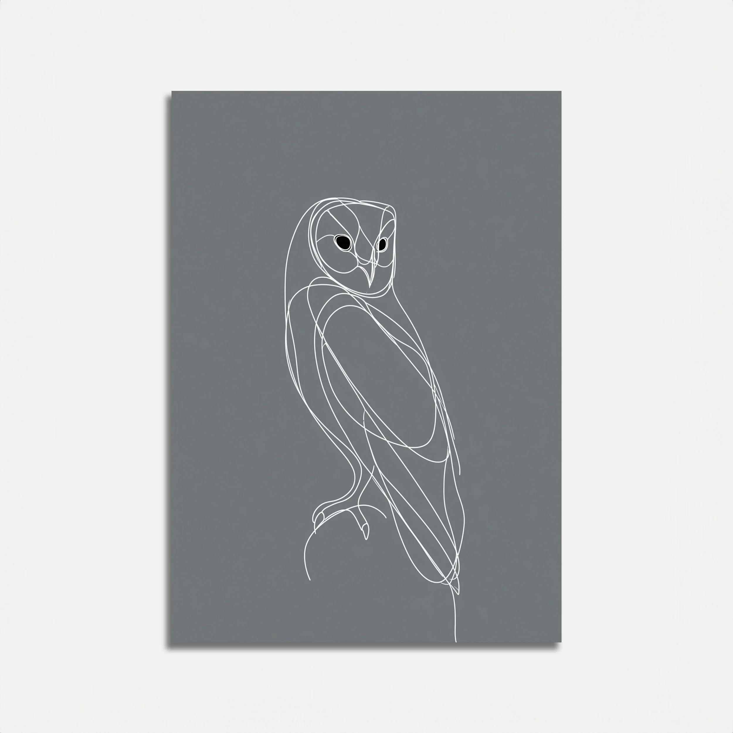 Elegant Owl Line Art Poster