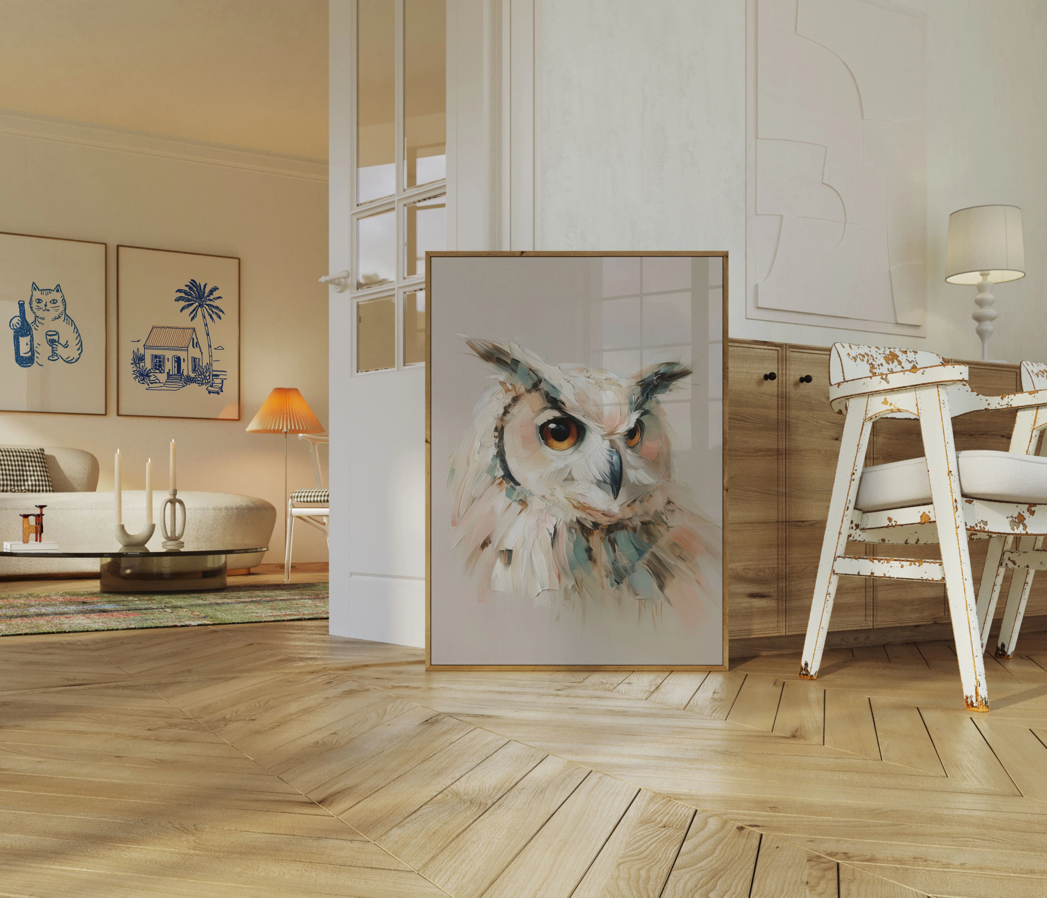 Elegant Owl Portrait Poster - Image 5