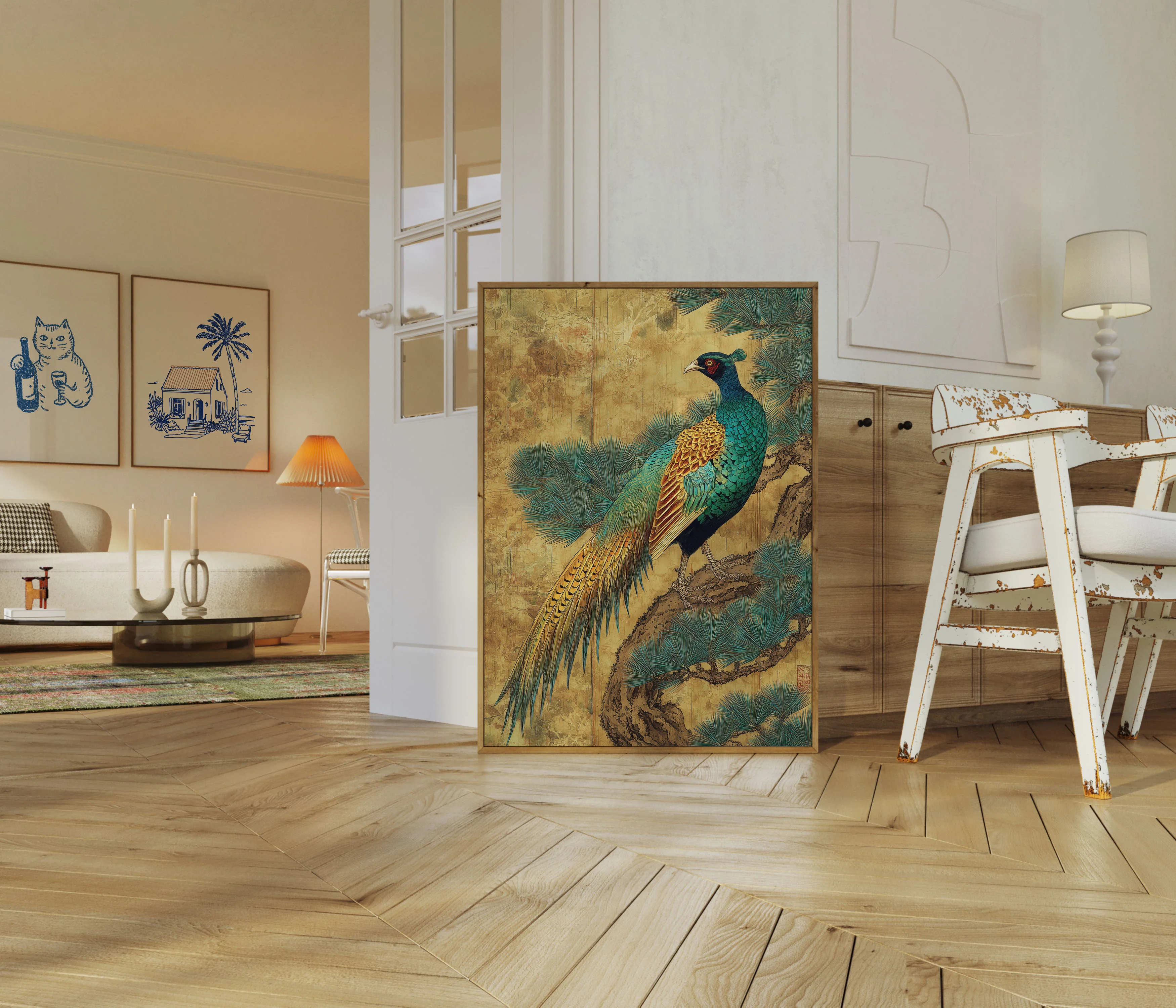 Elegant Peacock on Branch Poster - Image 5
