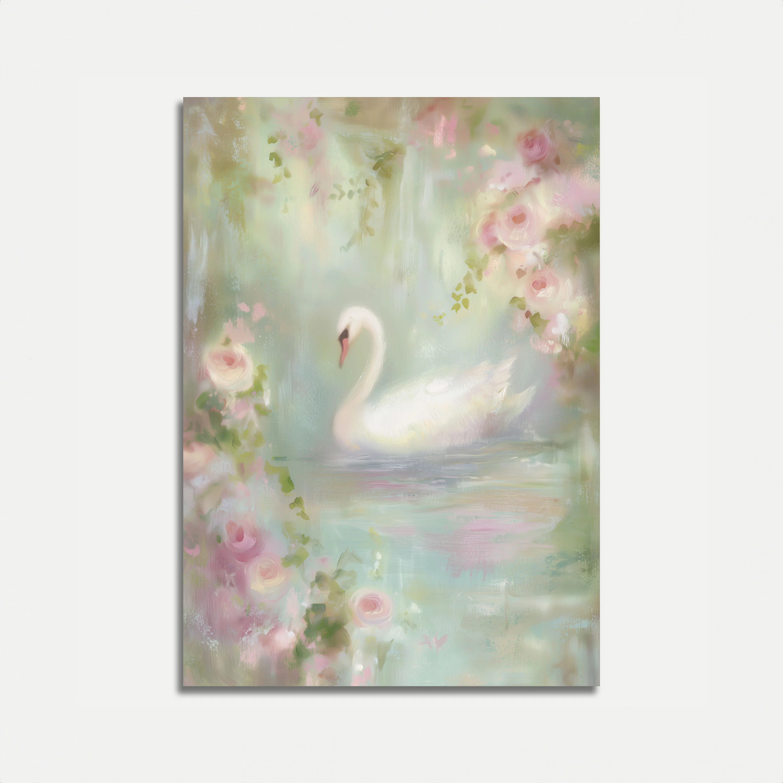 Elegant Swan Floral Poster