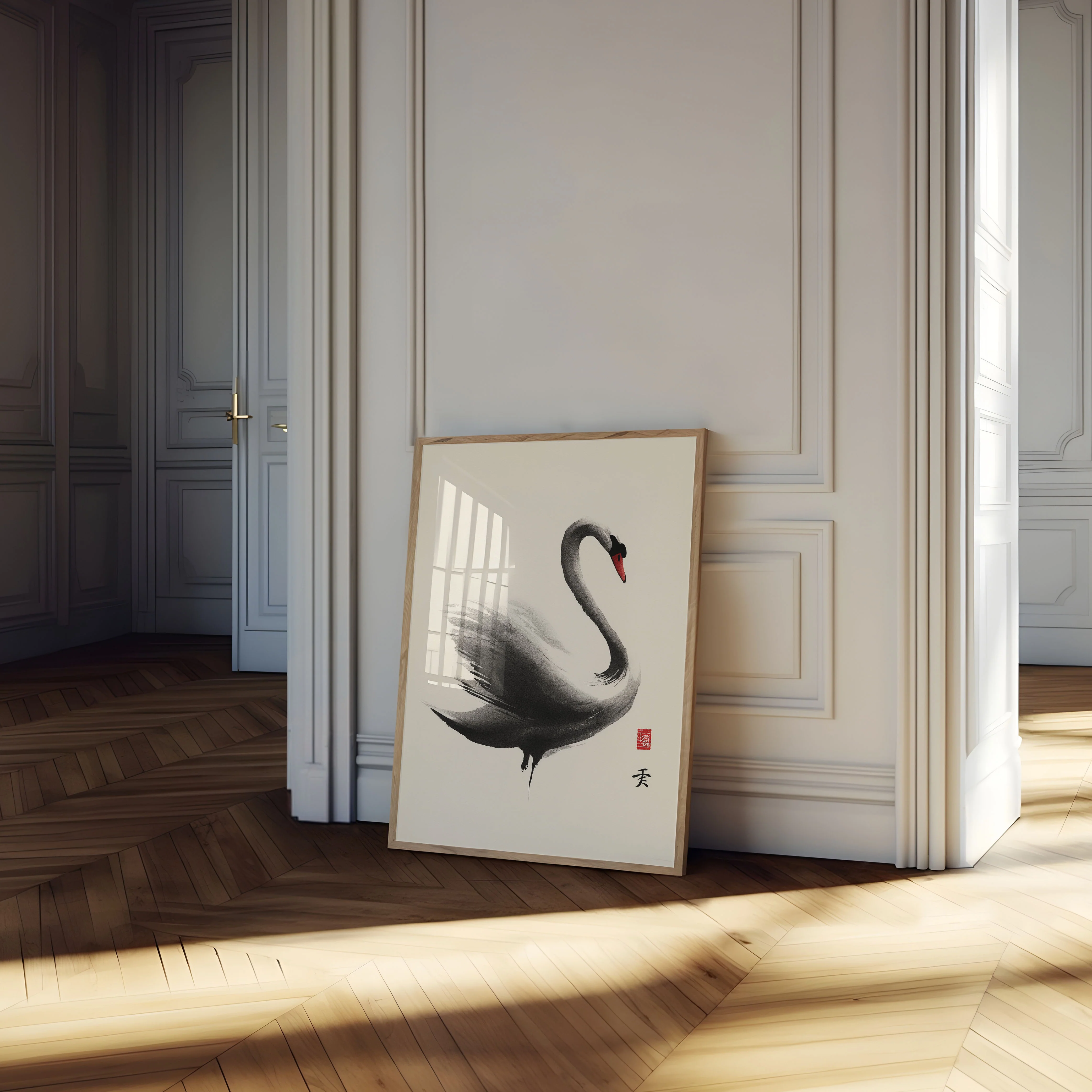 Elegant Swan Ink Poster - Image 4