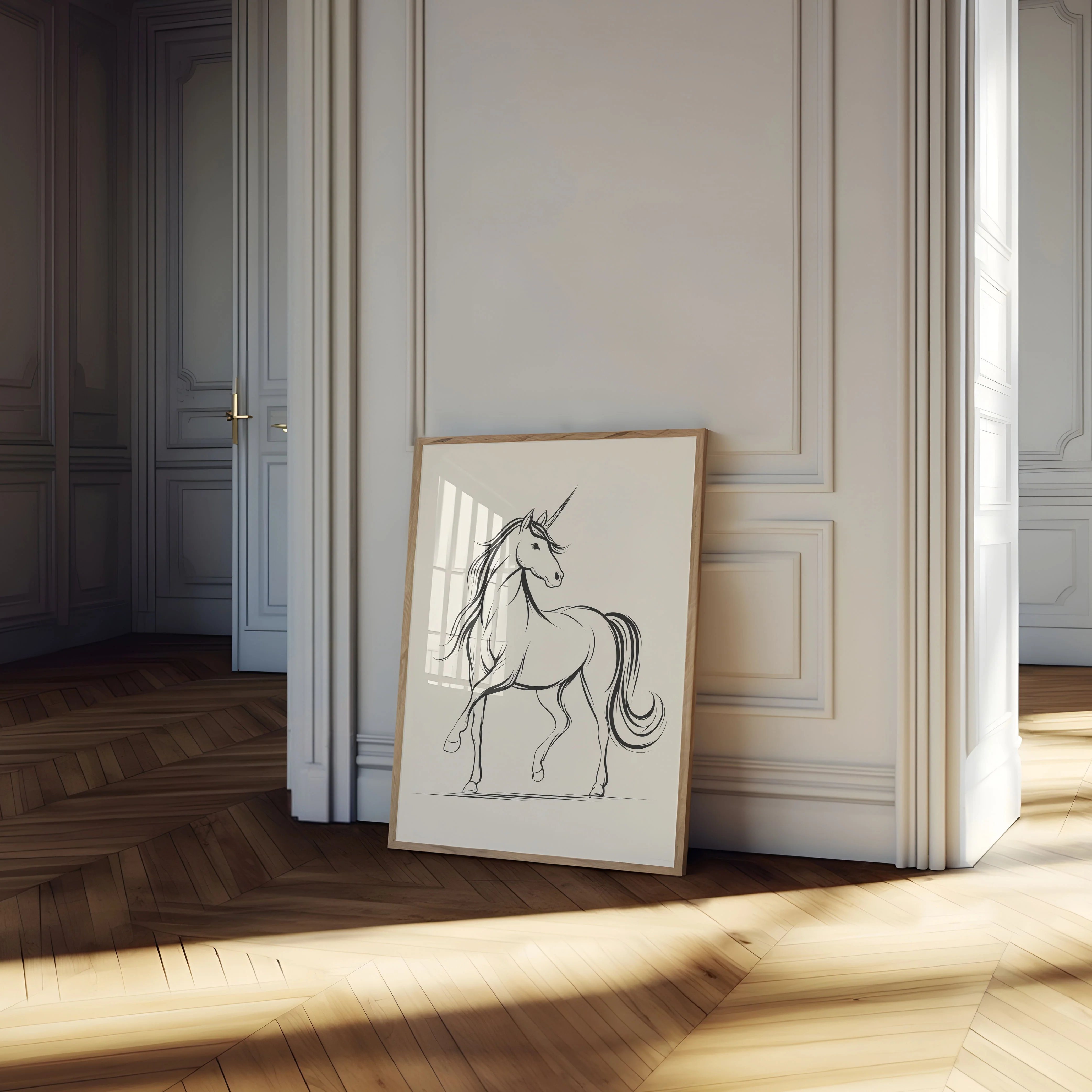 Elegant Unicorn Line Art Poster - Image 4