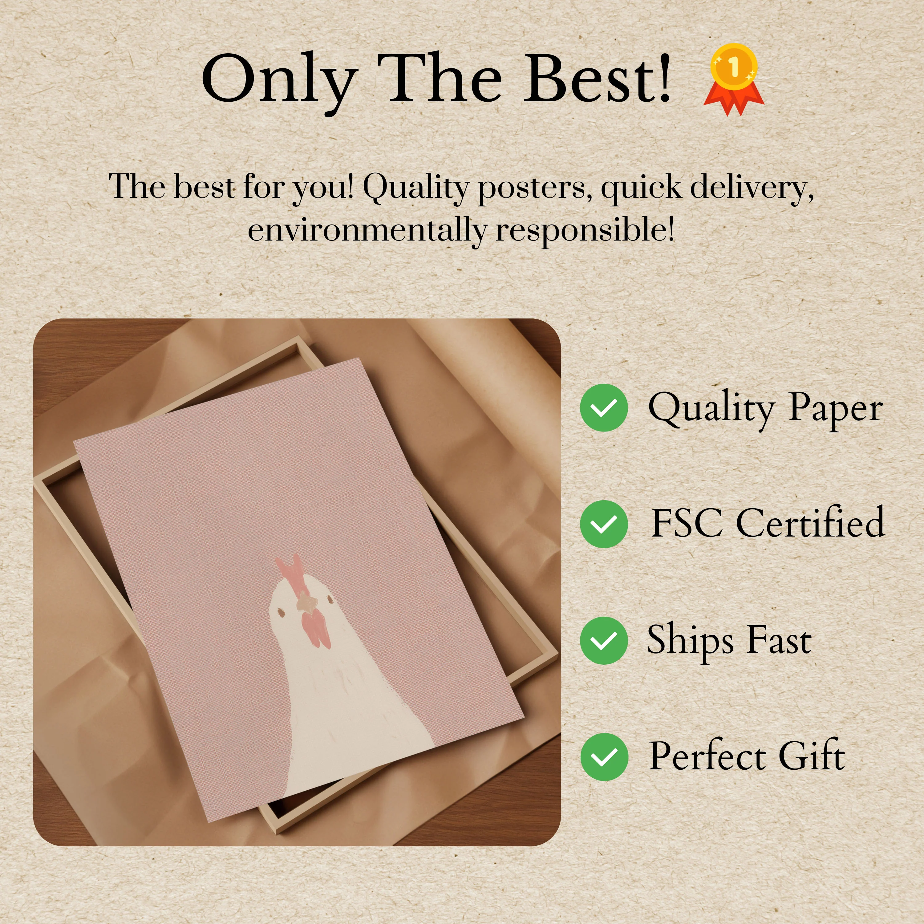 Elegant White Chicken Poster - Image 3